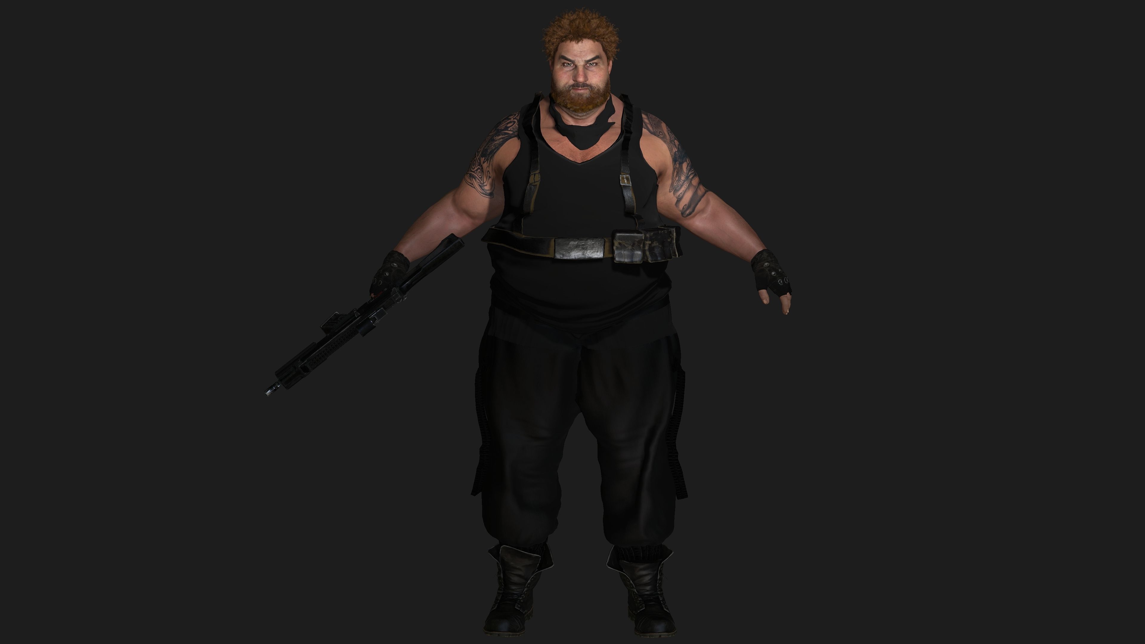AAA 3D REALISTIC MAN CHARACTER - FAT SHOOTER ACTION HEROES GTA Low-poly 3D model_1