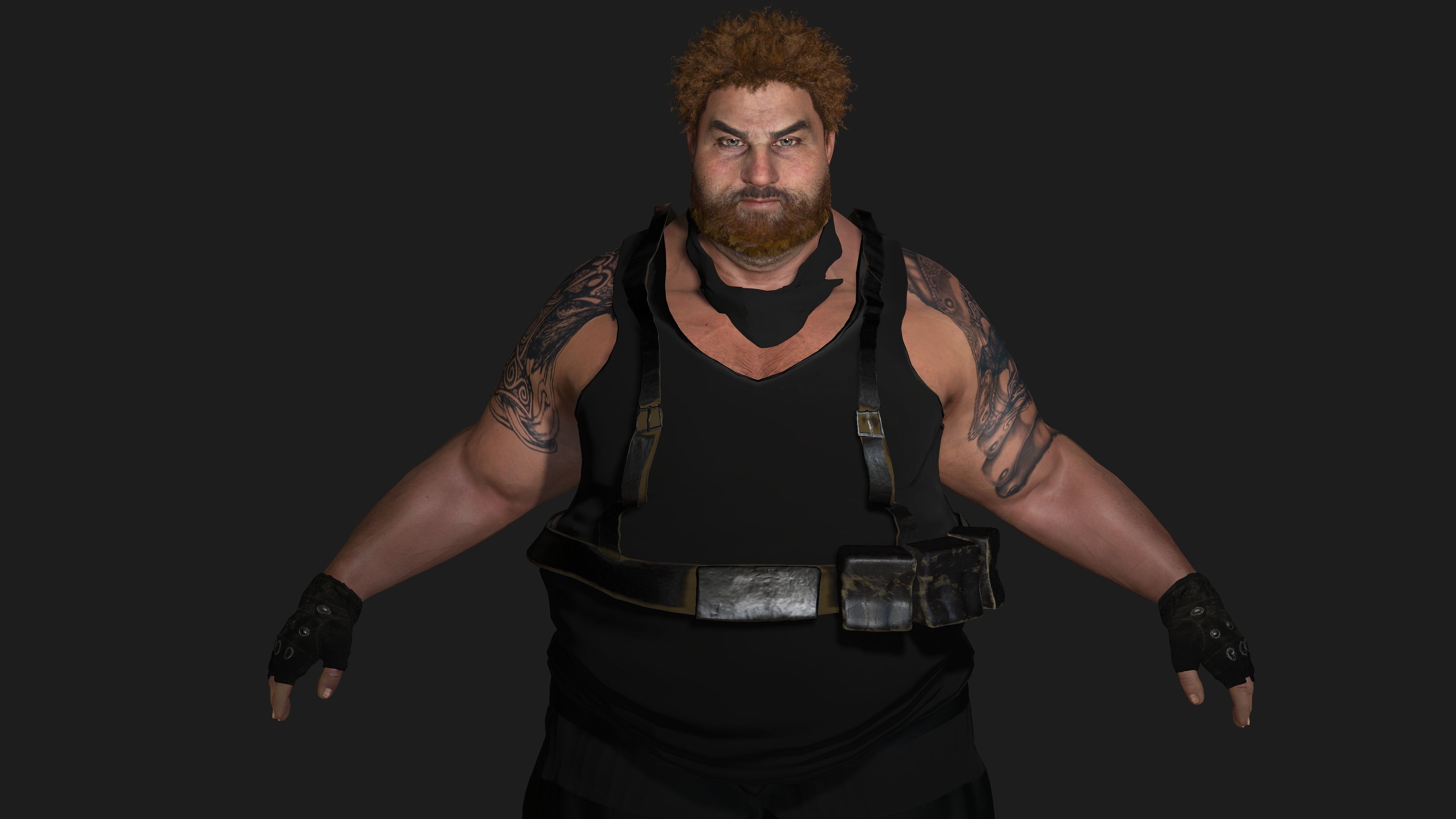AAA 3D REALISTIC MAN CHARACTER - FAT SHOOTER ACTION HEROES GTA Low-poly 3D model_5