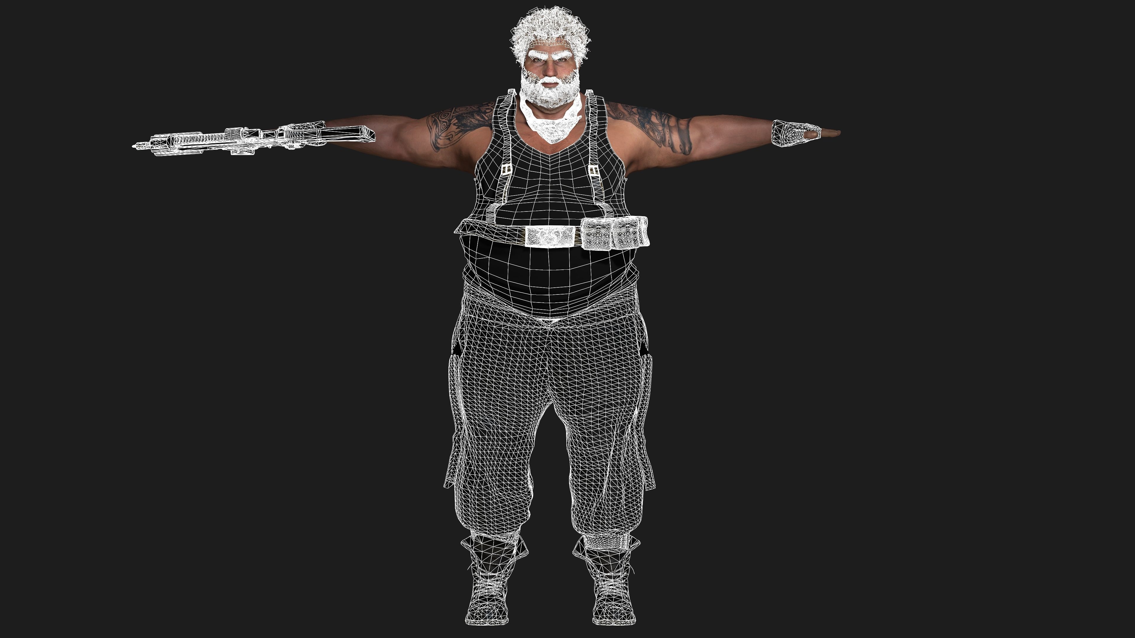 AAA 3D REALISTIC MAN CHARACTER - FAT SHOOTER ACTION HEROES GTA Low-poly 3D model_14