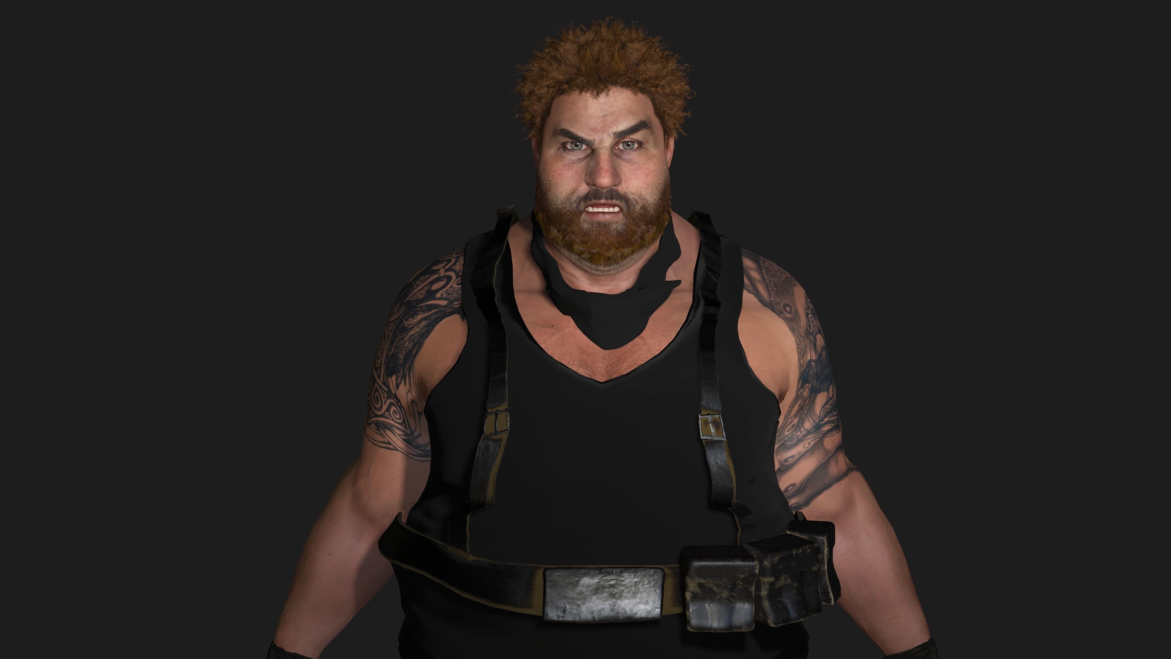 AAA 3D REALISTIC MAN CHARACTER - FAT SHOOTER ACTION HEROES GTA Low-poly 3D model_9