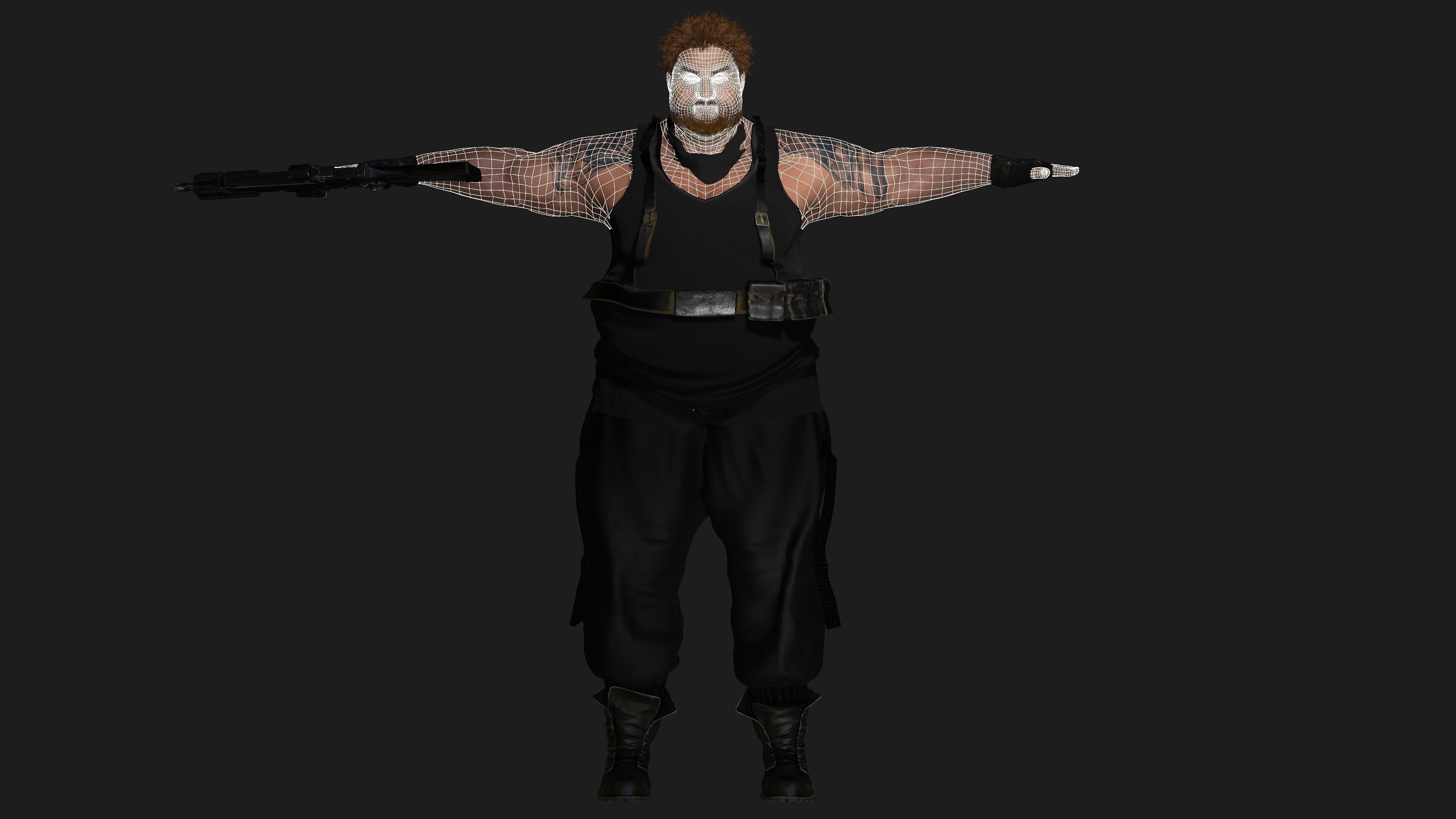 AAA 3D REALISTIC MAN CHARACTER - FAT SHOOTER ACTION HEROES GTA Low-poly 3D model_15