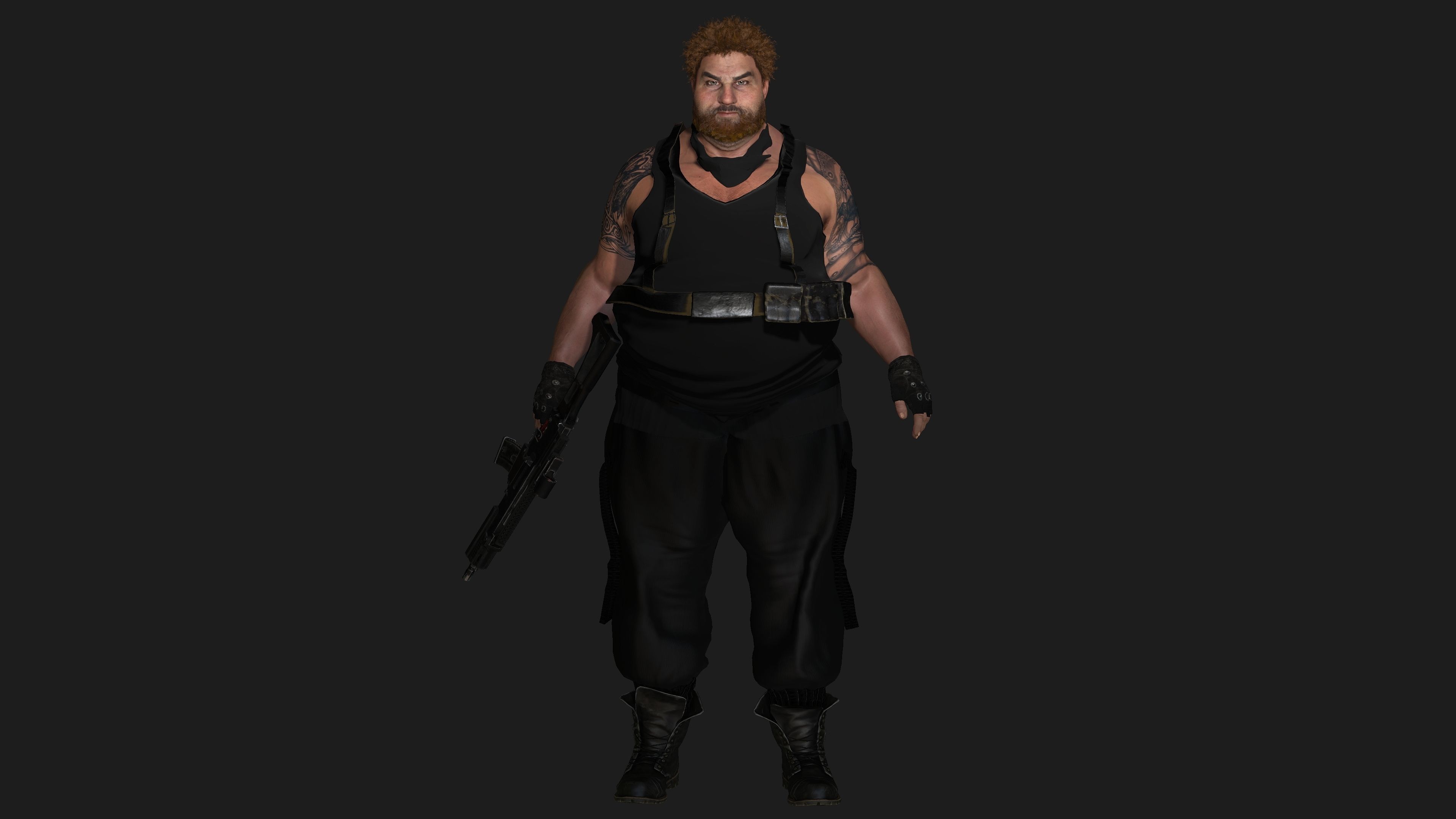 AAA 3D REALISTIC MAN CHARACTER - FAT SHOOTER ACTION HEROES GTA Low-poly 3D model_11