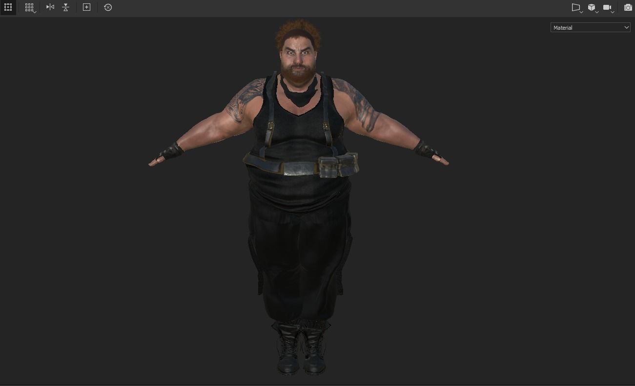 AAA 3D REALISTIC MAN CHARACTER - FAT SHOOTER ACTION HEROES GTA Low-poly 3D model_16