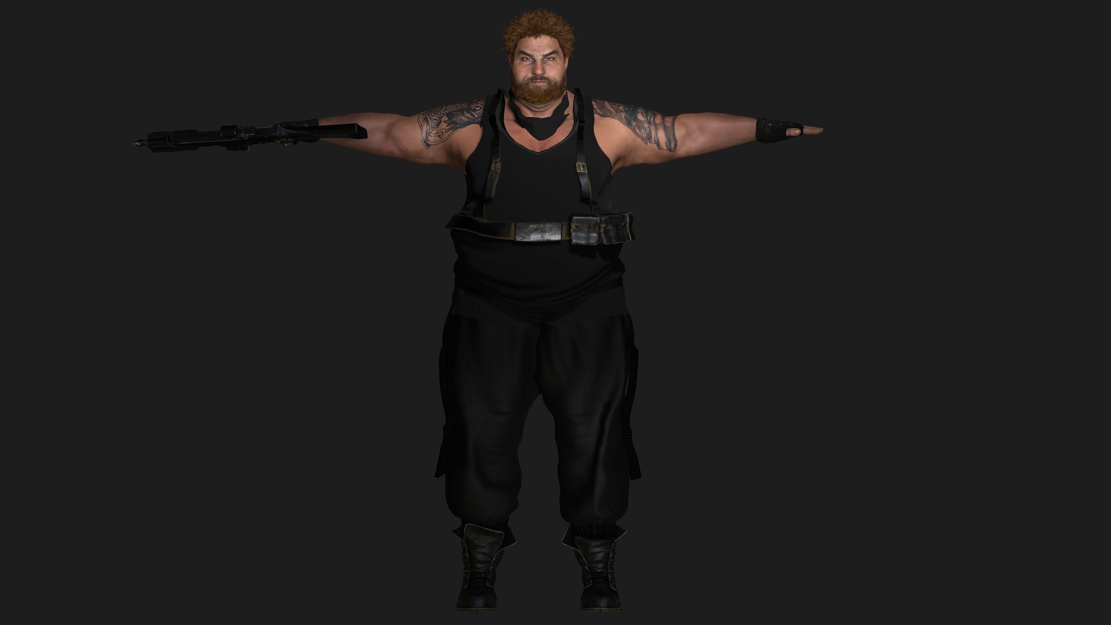 AAA 3D REALISTIC MAN CHARACTER - FAT SHOOTER ACTION HEROES GTA Low-poly 3D model_13