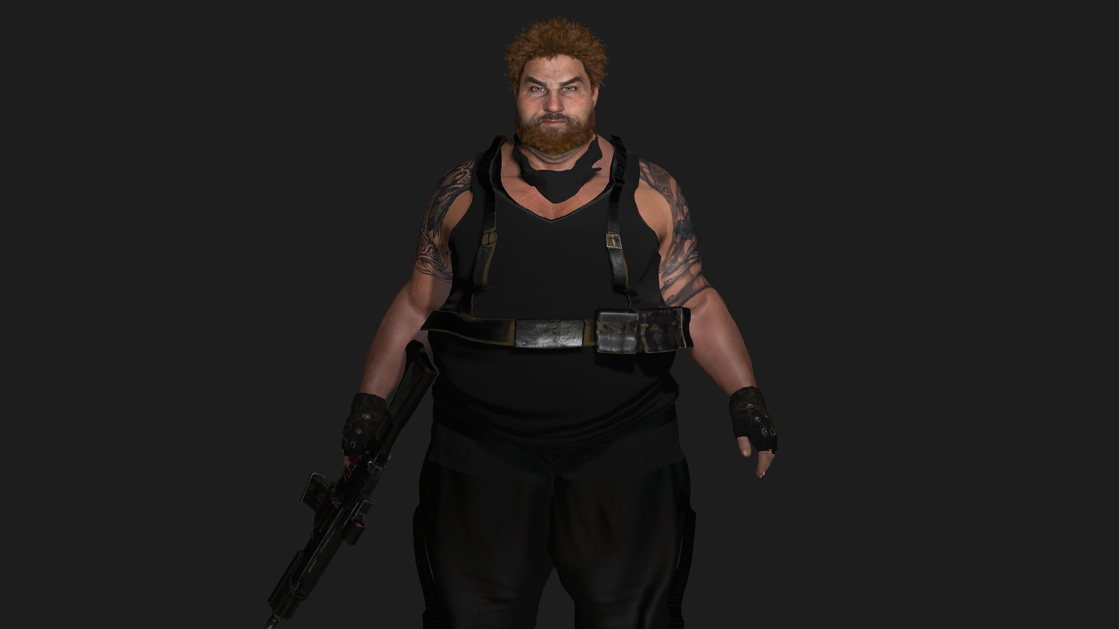 AAA 3D REALISTIC MAN CHARACTER - FAT SHOOTER ACTION HEROES GTA Low-poly 3D model_12