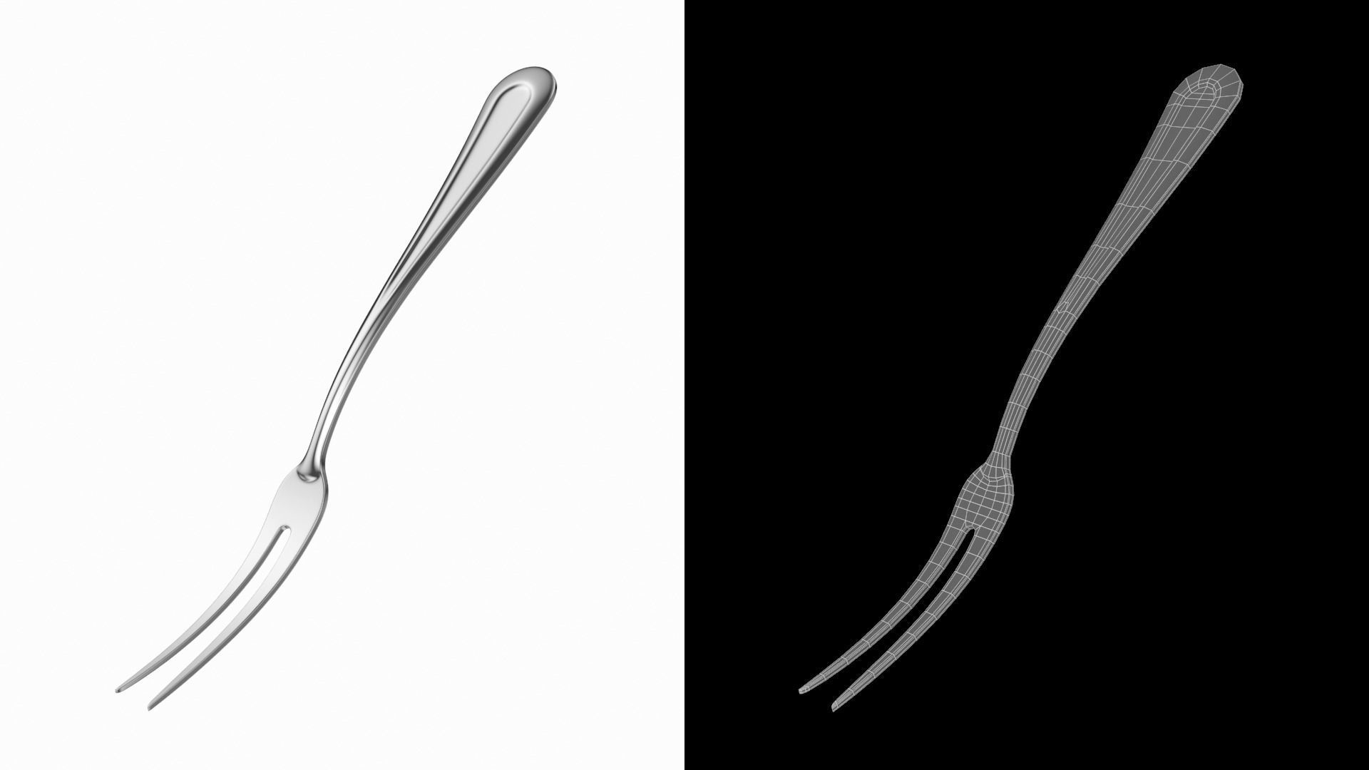 Fruit Fork Classic Cutlery 3D model_2