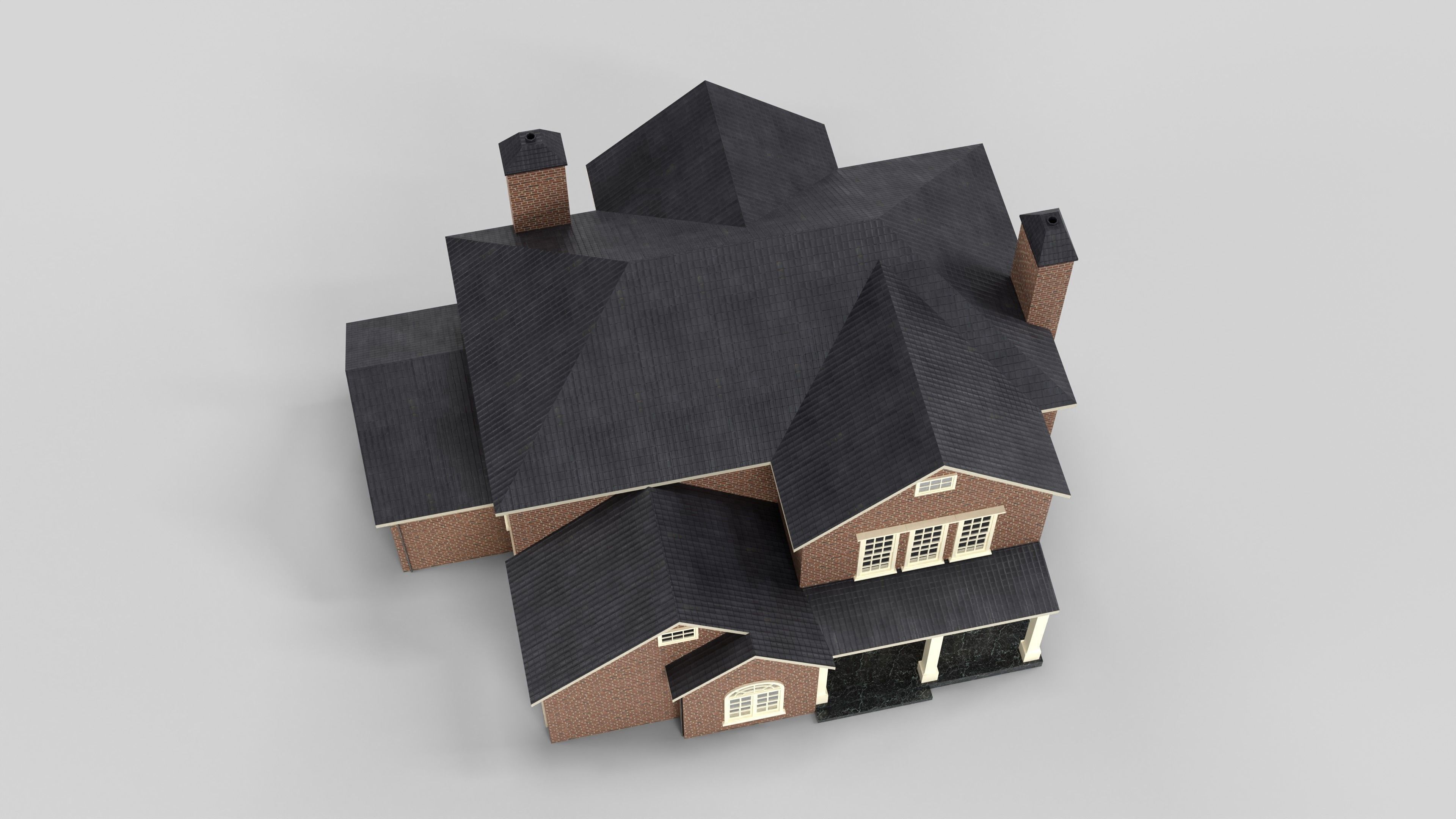 British House Design 17T4 Low-poly 3D model_4