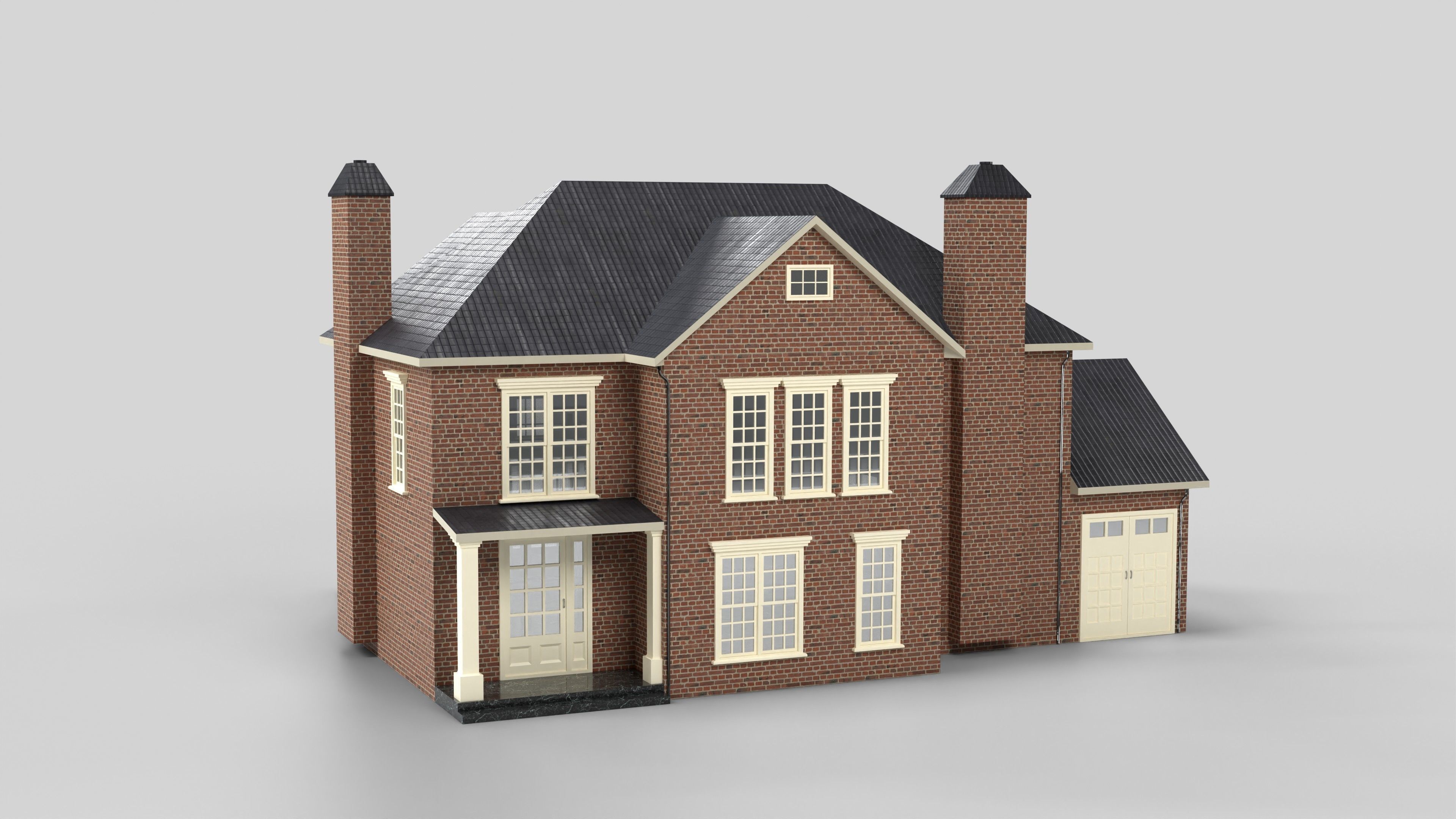 British House Design 17T4 Low-poly 3D model_3