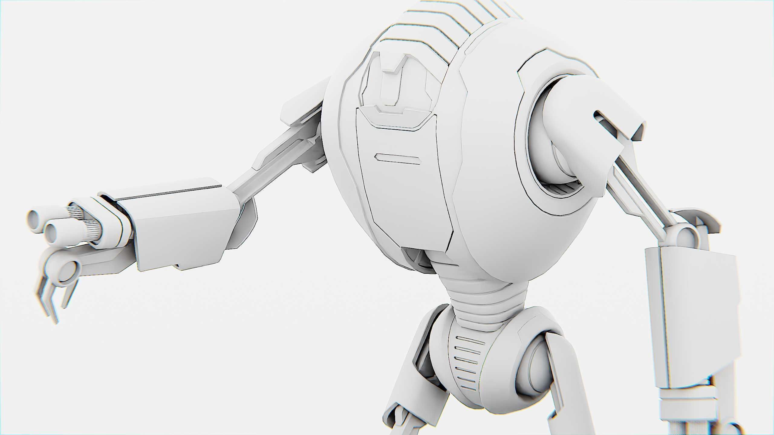 MILITARY DROID F-50 Rigged for Unreal Engine - Unity - MIXAMO 3D model_34