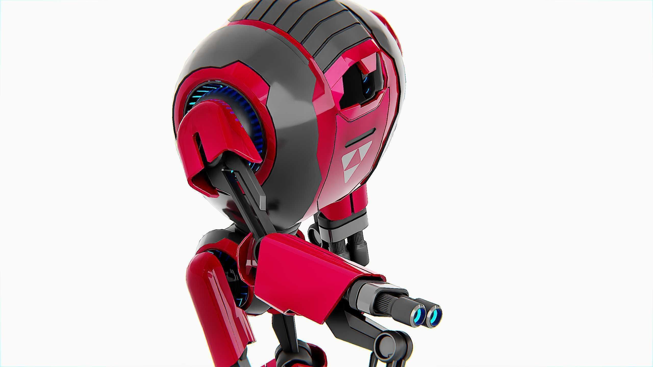 MILITARY DROID F-50 Rigged for Unreal Engine - Unity - MIXAMO 3D model_27