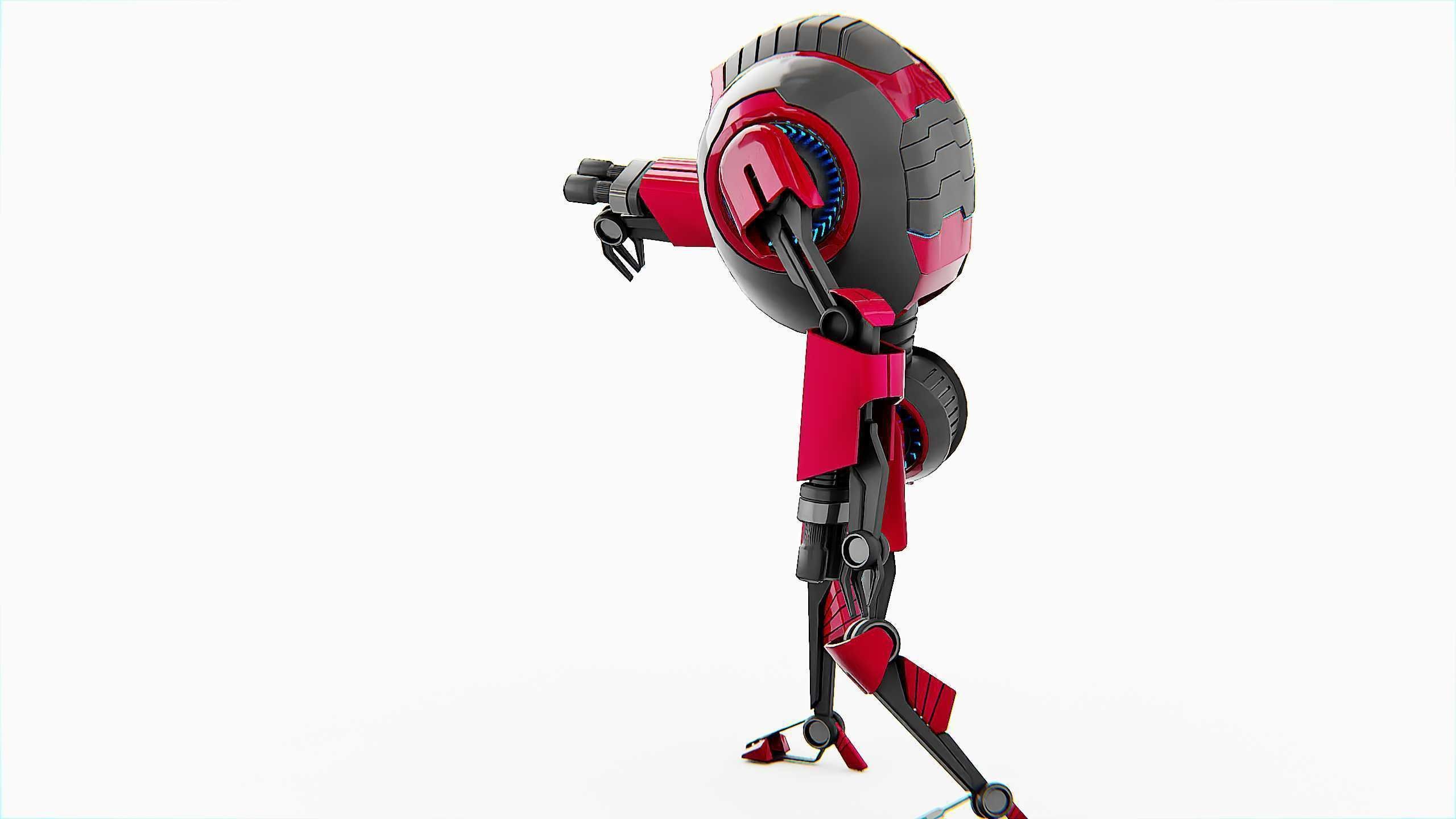 MILITARY DROID F-50 Rigged for Unreal Engine - Unity - MIXAMO 3D model_21