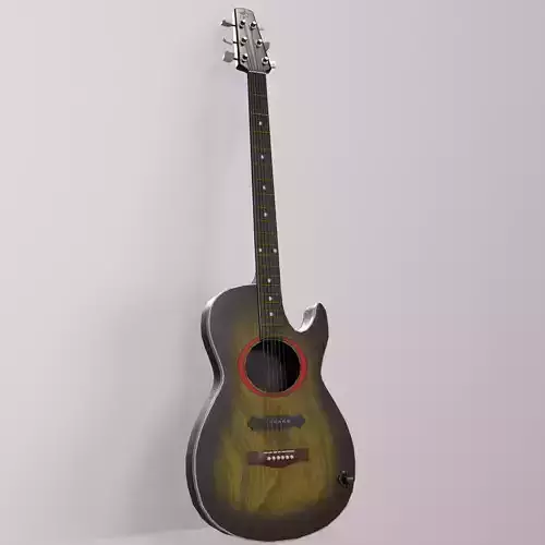 Guitar Acoustic Electric Low poly