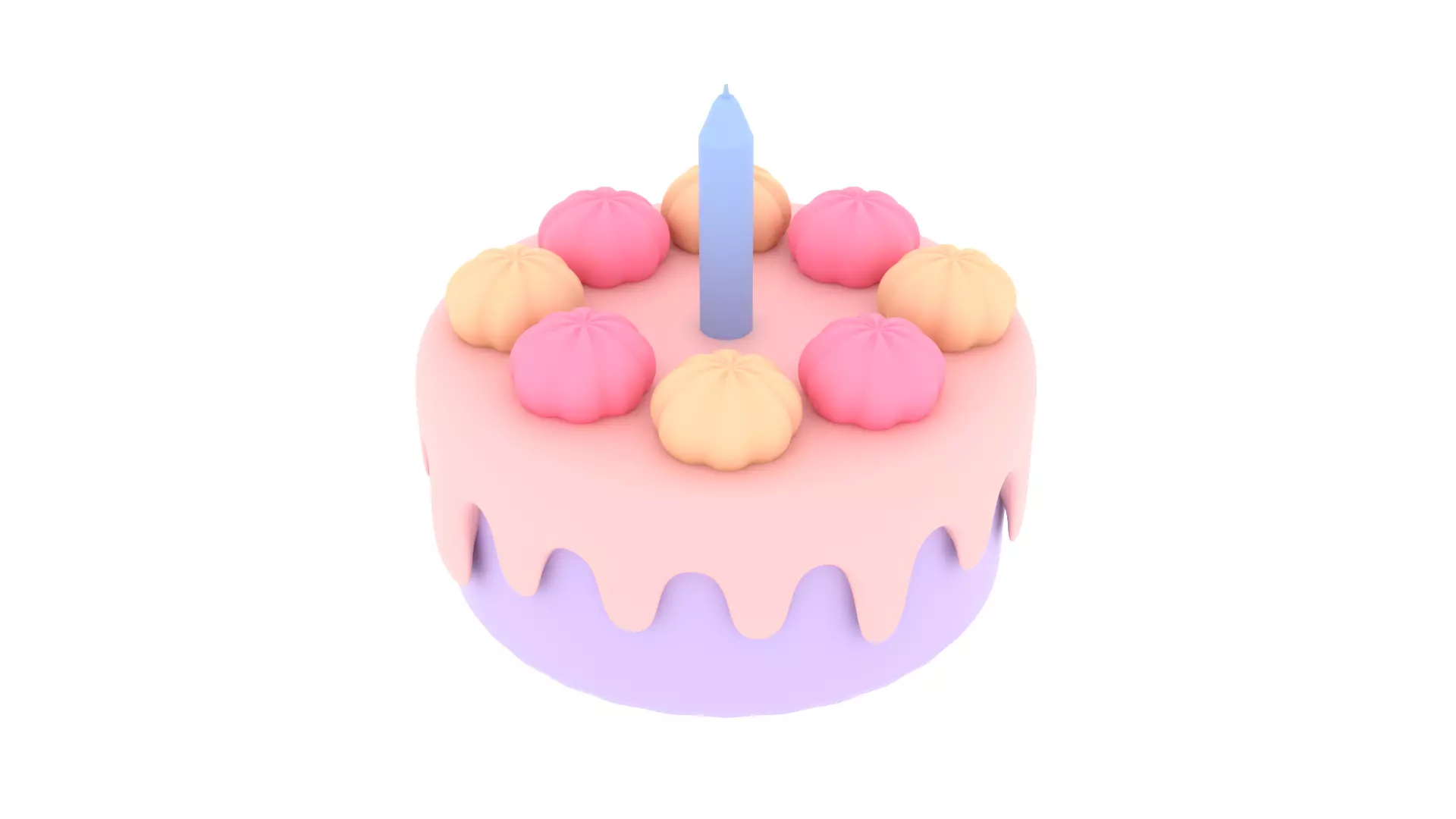 cake cartoon Free 3D model_0