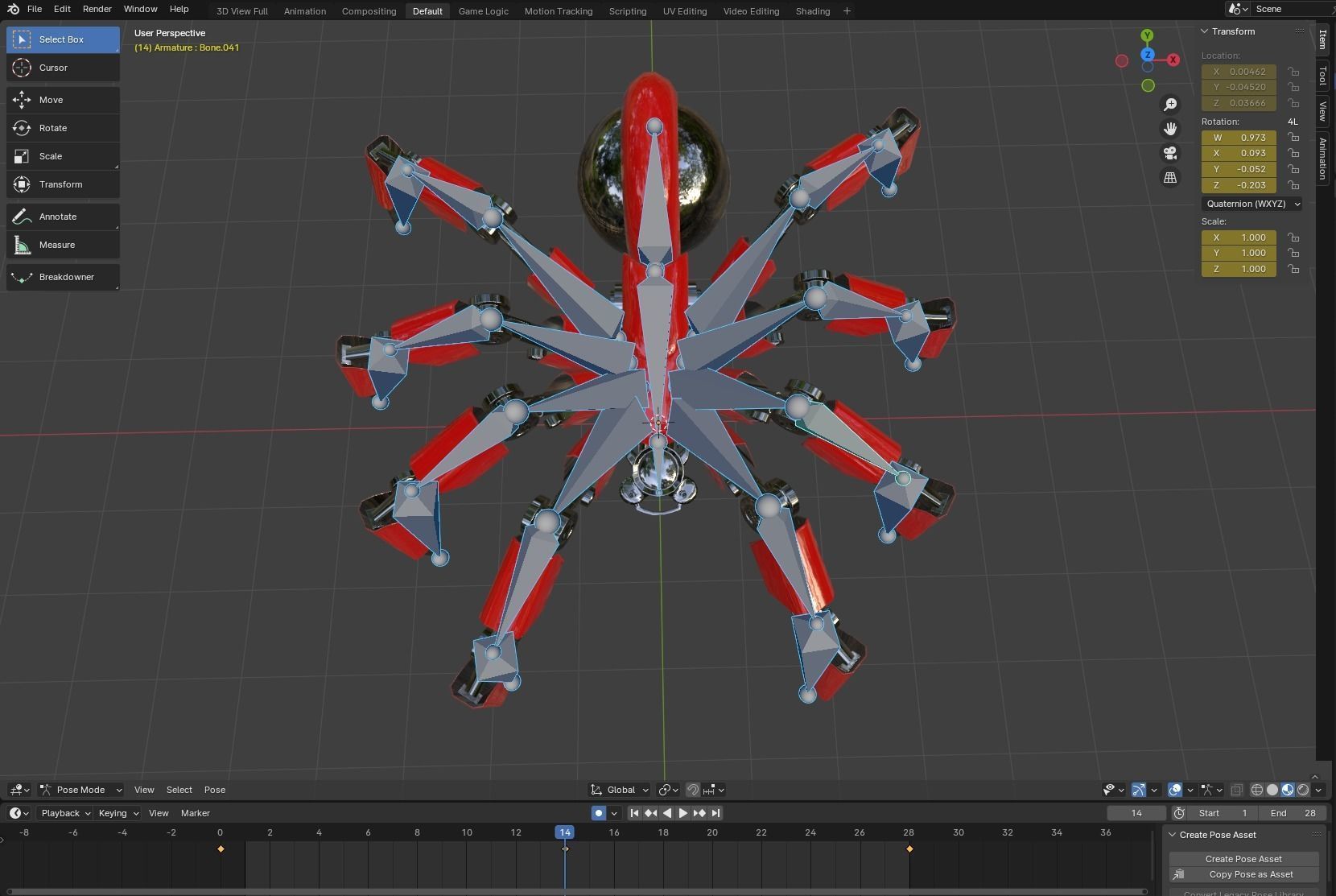 Robot Spider Low-poly 3D model_13