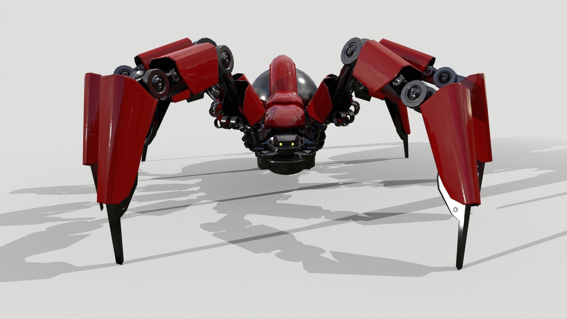 Robot Spider Low-poly 3D model_8