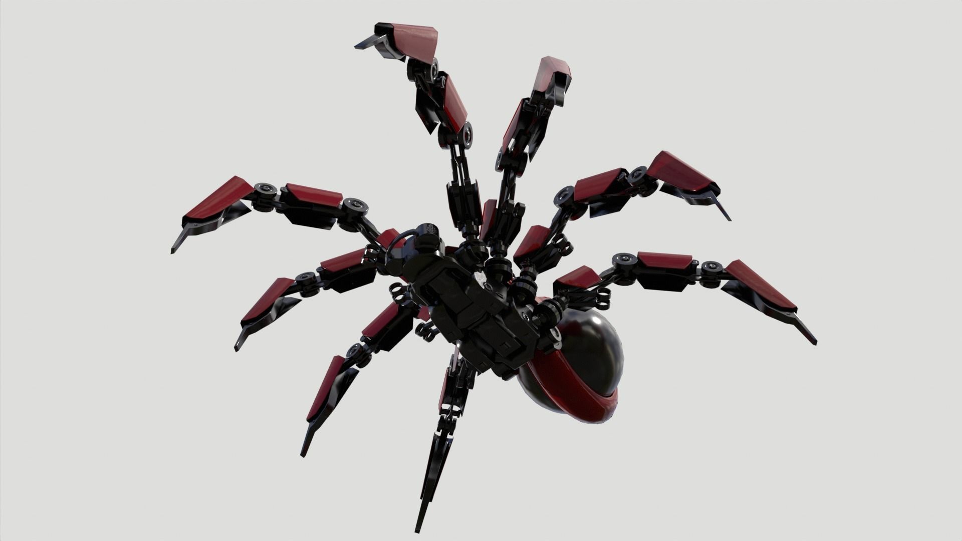 Robot Spider Low-poly 3D model_7