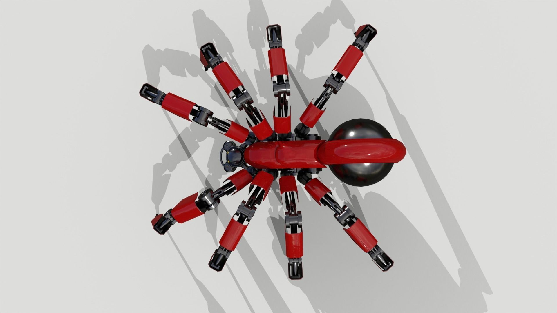 Robot Spider Low-poly 3D model_3