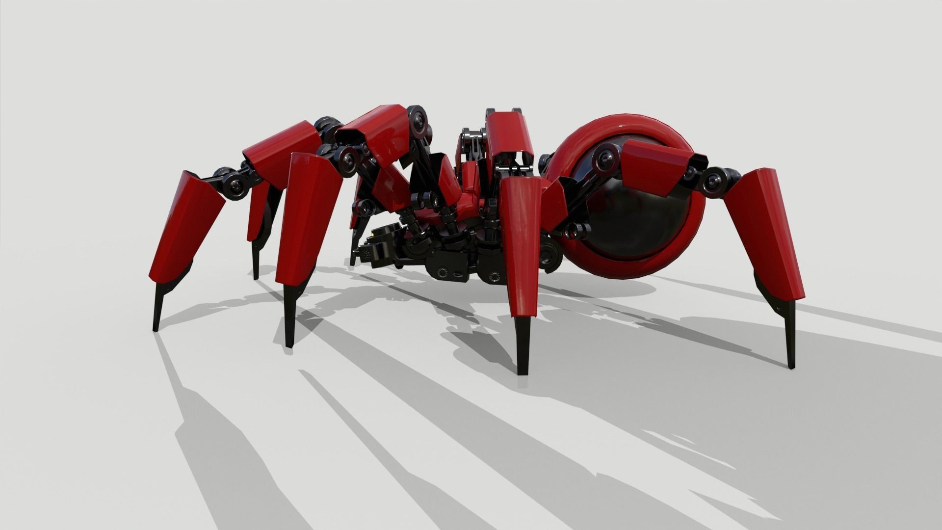 Robot Spider Low-poly 3D model_2