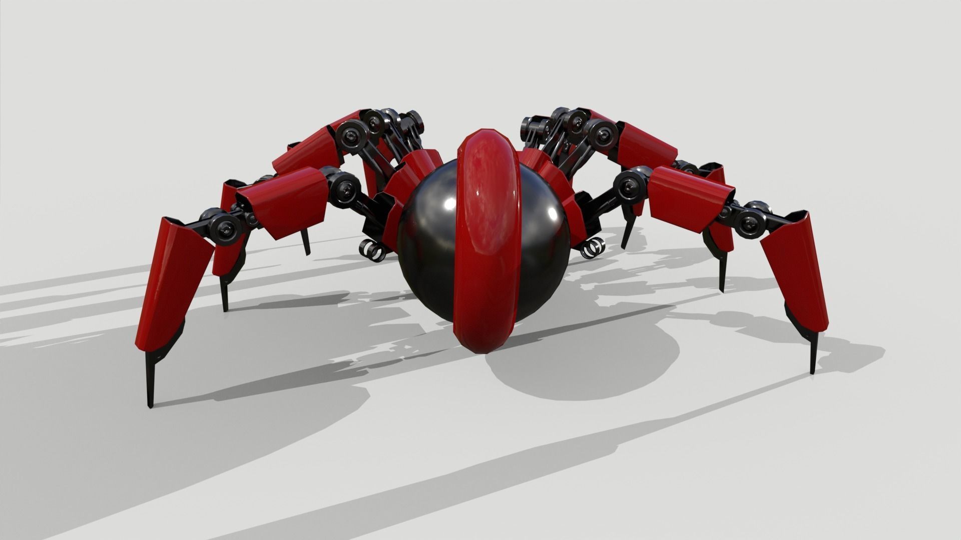 Robot Spider Low-poly 3D model_5