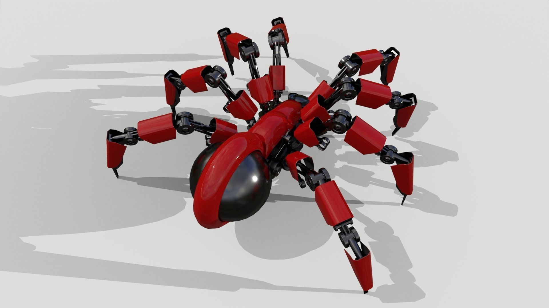 Robot Spider Low-poly 3D model_6