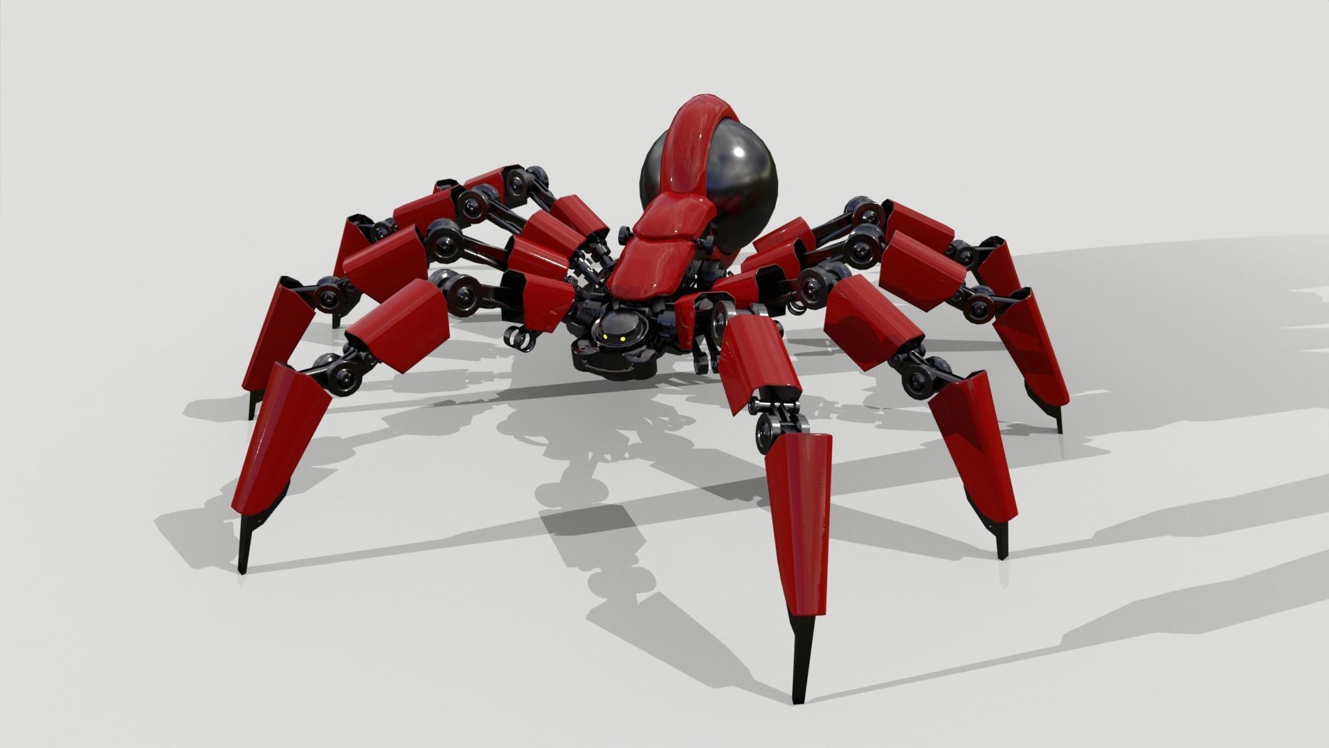 Robot Spider Low-poly 3D model_9