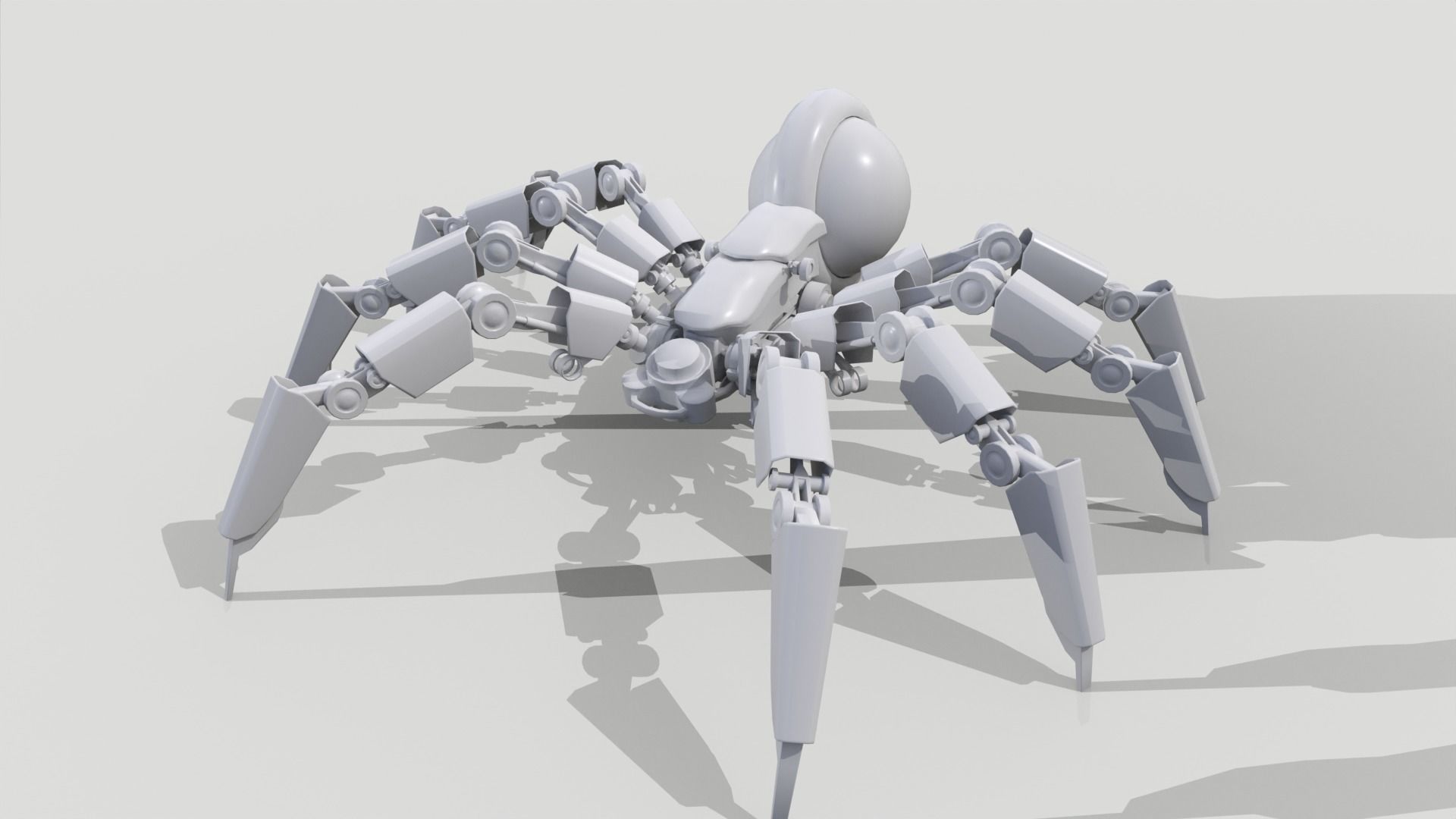 Robot Spider Low-poly 3D model_11