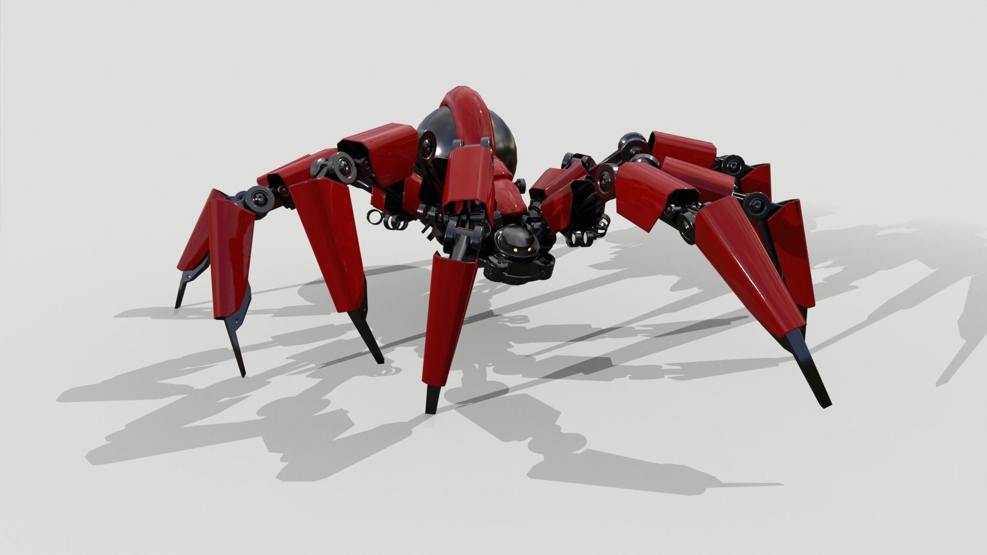 Robot Spider Low-poly 3D model_4