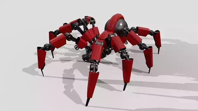 Robot Spider Low-poly 3D model