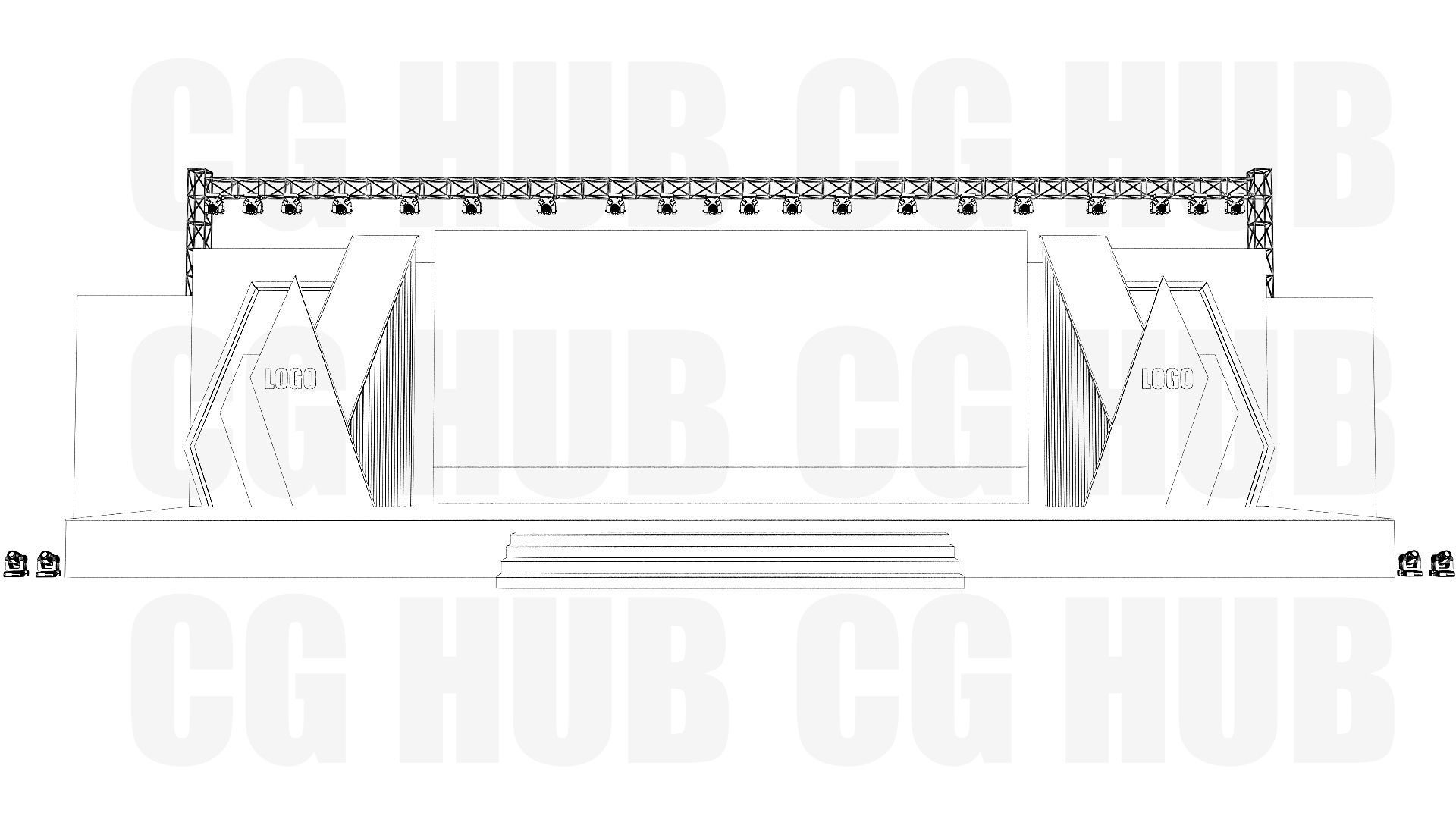 Event stage design 3D model_4