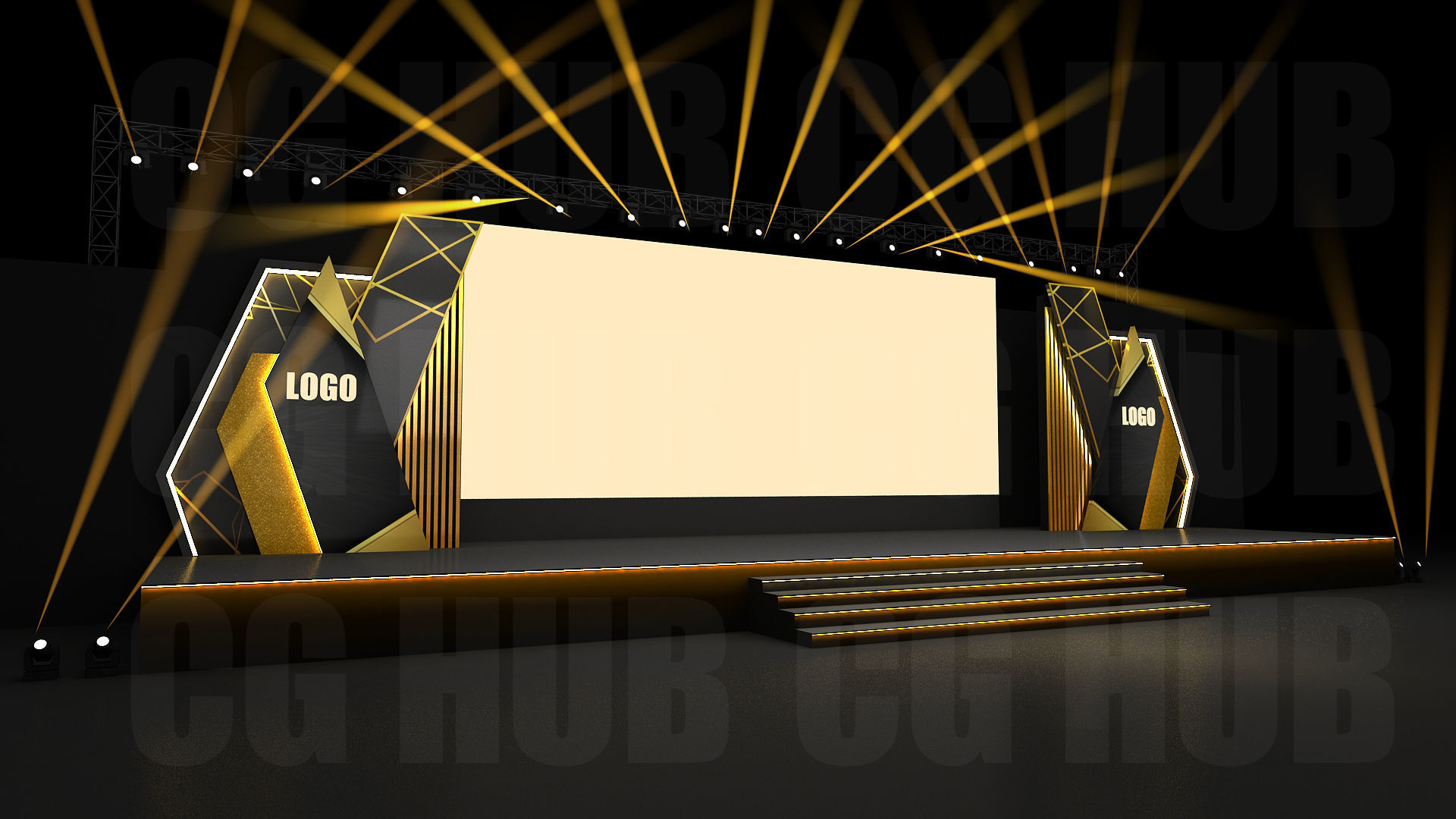 Event stage design 3D model_2