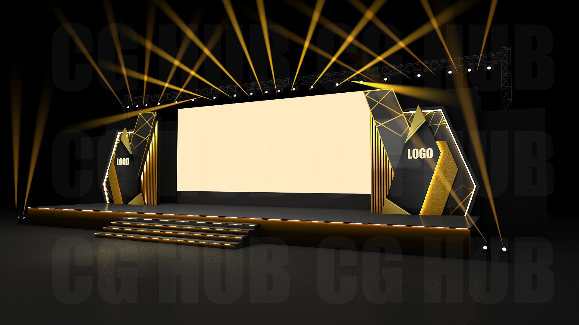 Event stage design 3D model_1
