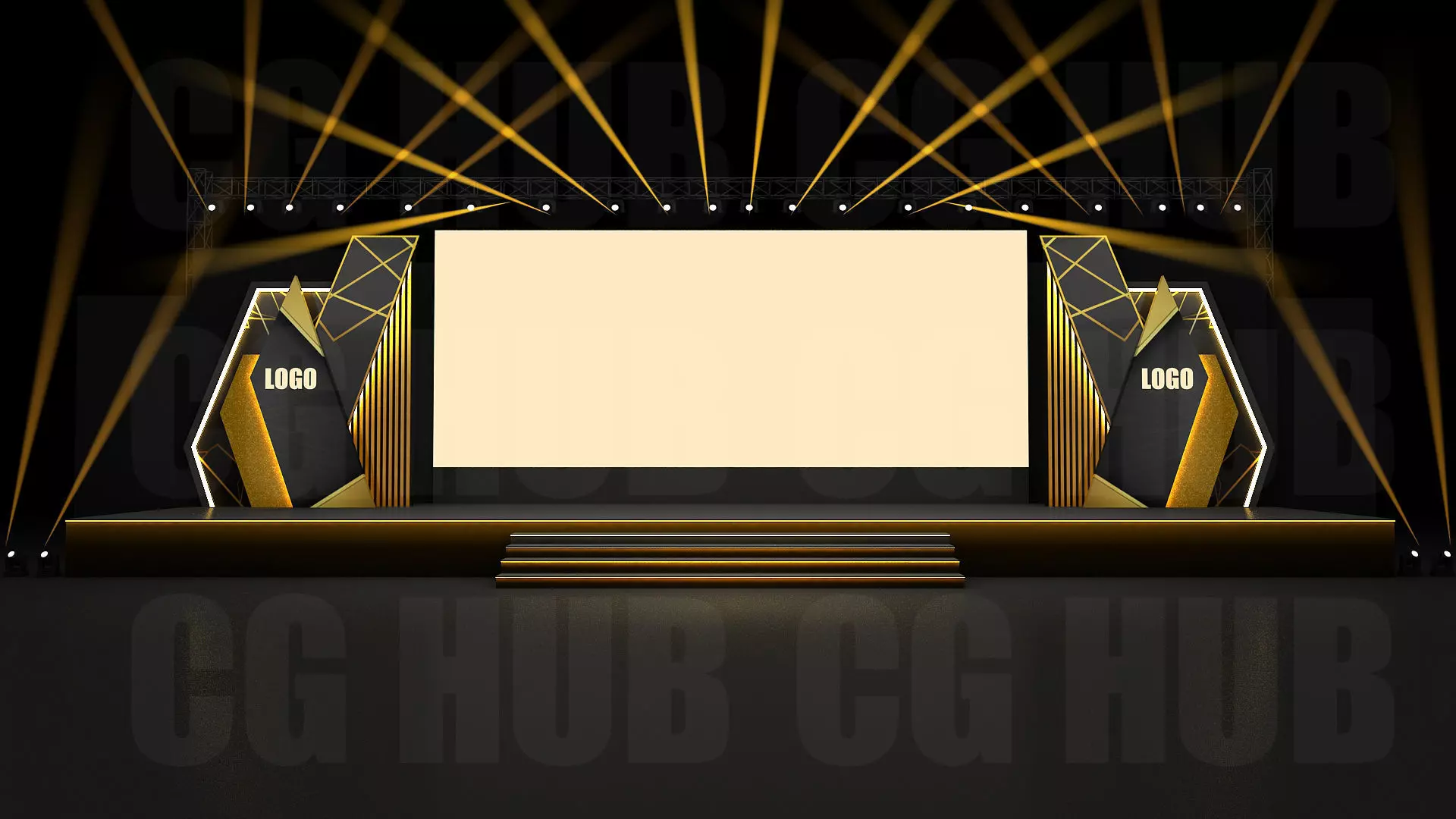 Event stage design 3D model_0