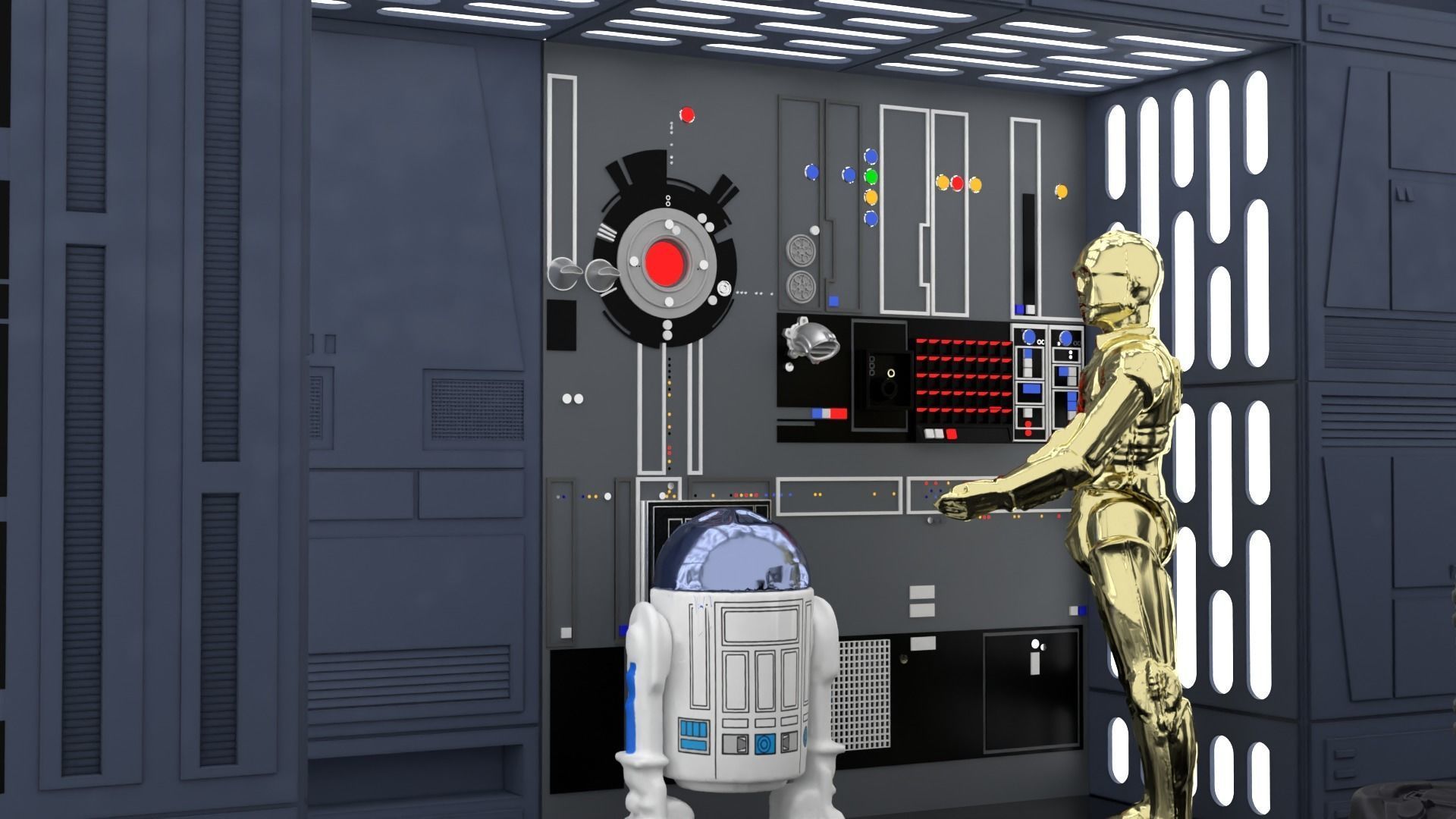 Set 1e - Death Star Alcove 2 1-6 scale Hottoys 3D print model_15