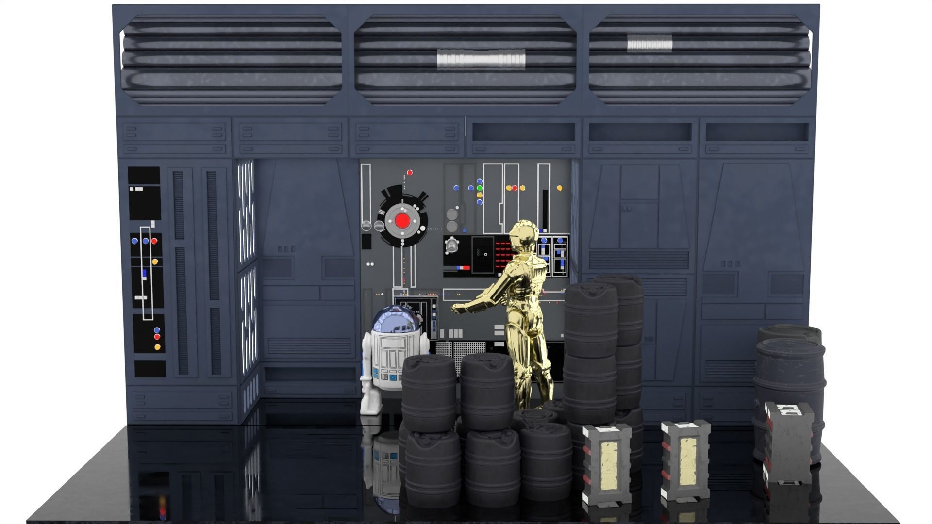 Set 1e - Death Star Alcove 2 1-6 scale Hottoys 3D print model_11