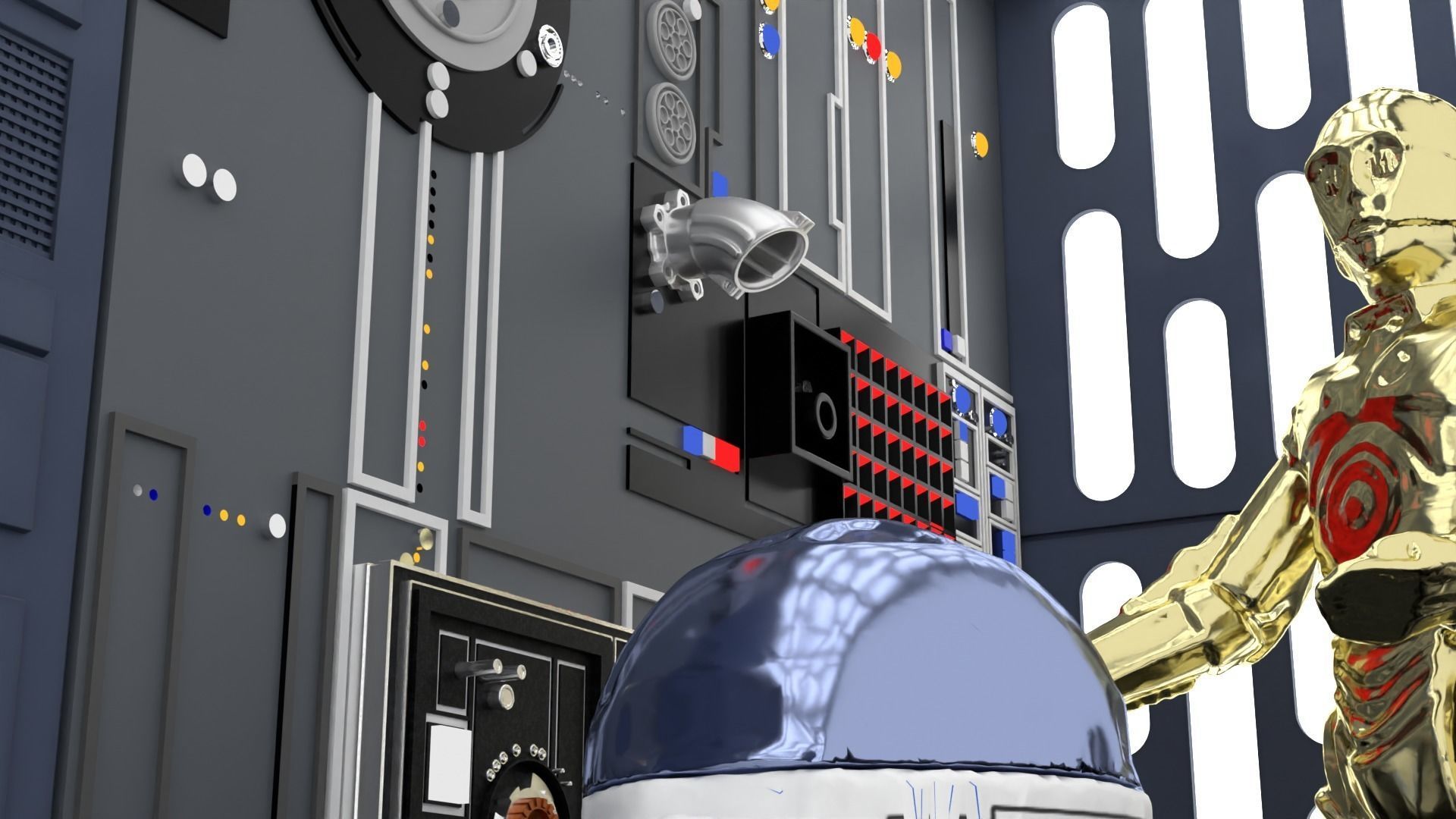 Set 1e - Death Star Alcove 2 1-6 scale Hottoys 3D print model_14