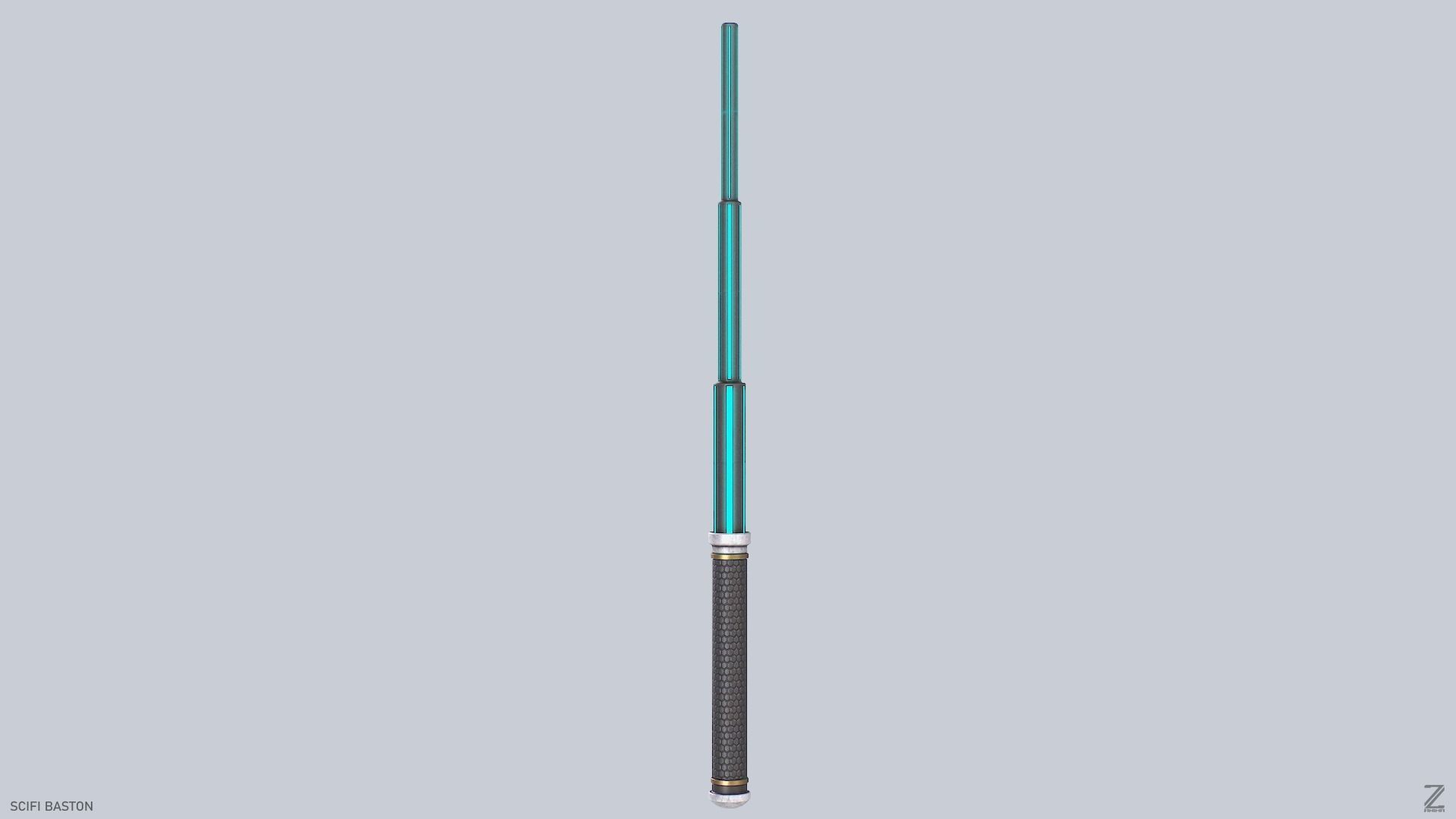 Sci fi baston Low-poly 3D model_2