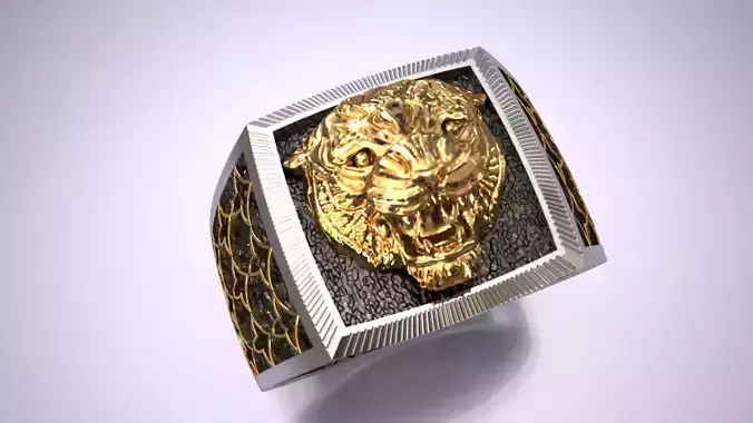 Men Tiger Ring