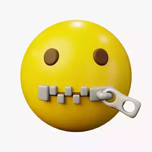 Zipper On The Mouth Emoticon Emoji or Smiley