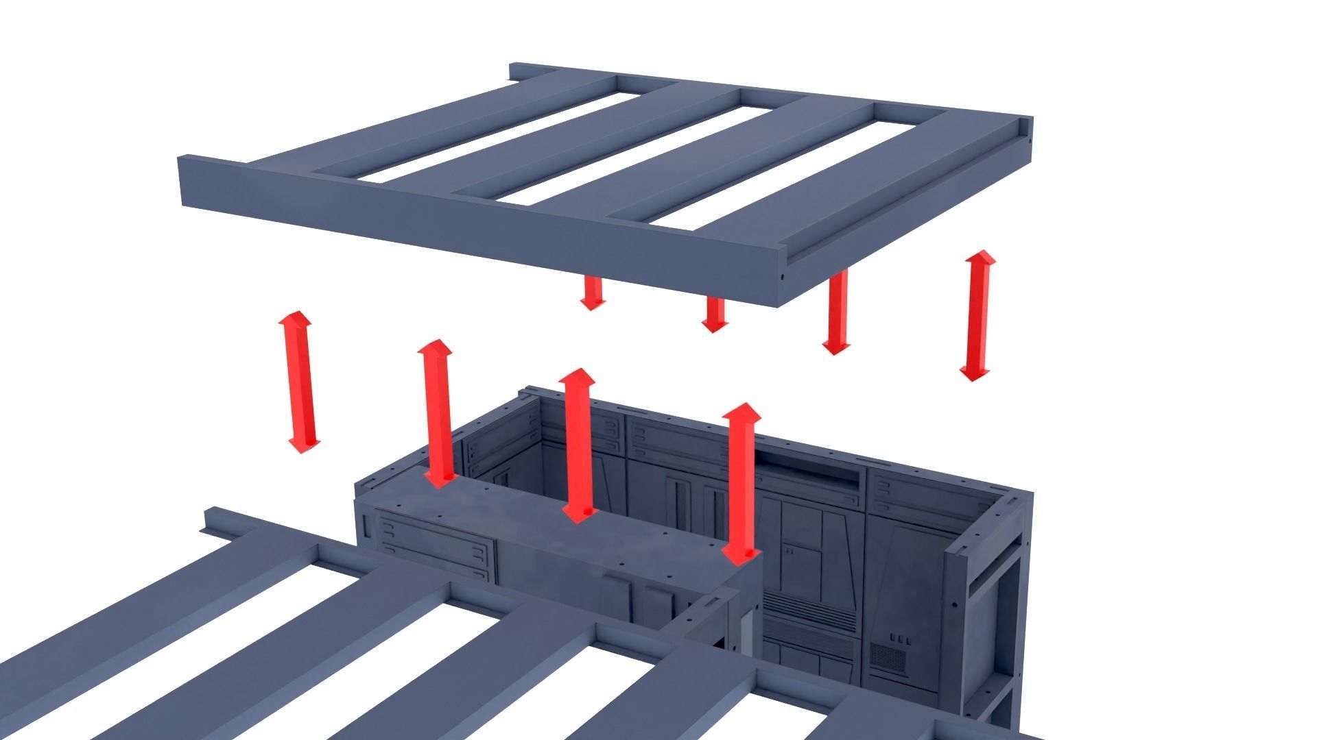 Set 7a - Death Star Hallway 1 1-6 scale Hottoys 3D print model_17