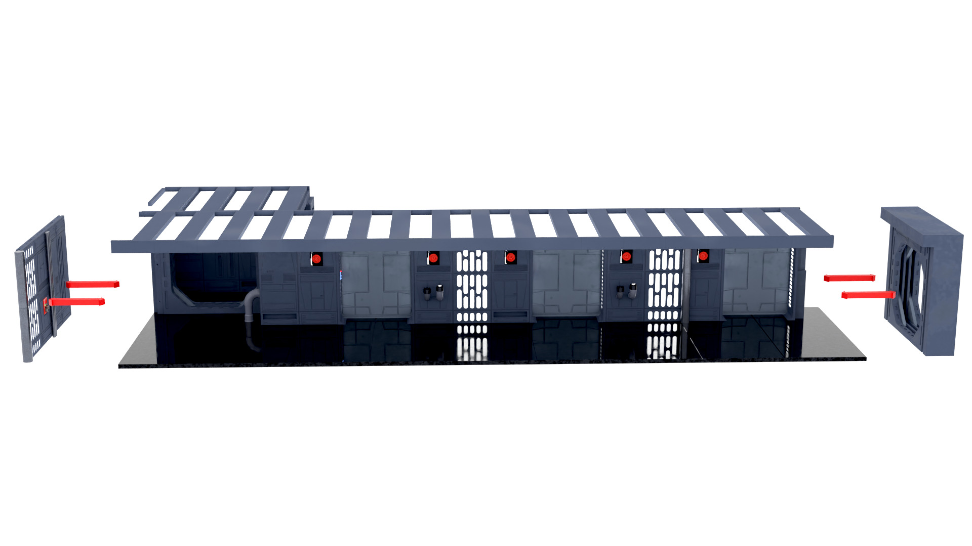 Set 7a - Death Star Hallway 1 1-6 scale Hottoys 3D print model_22