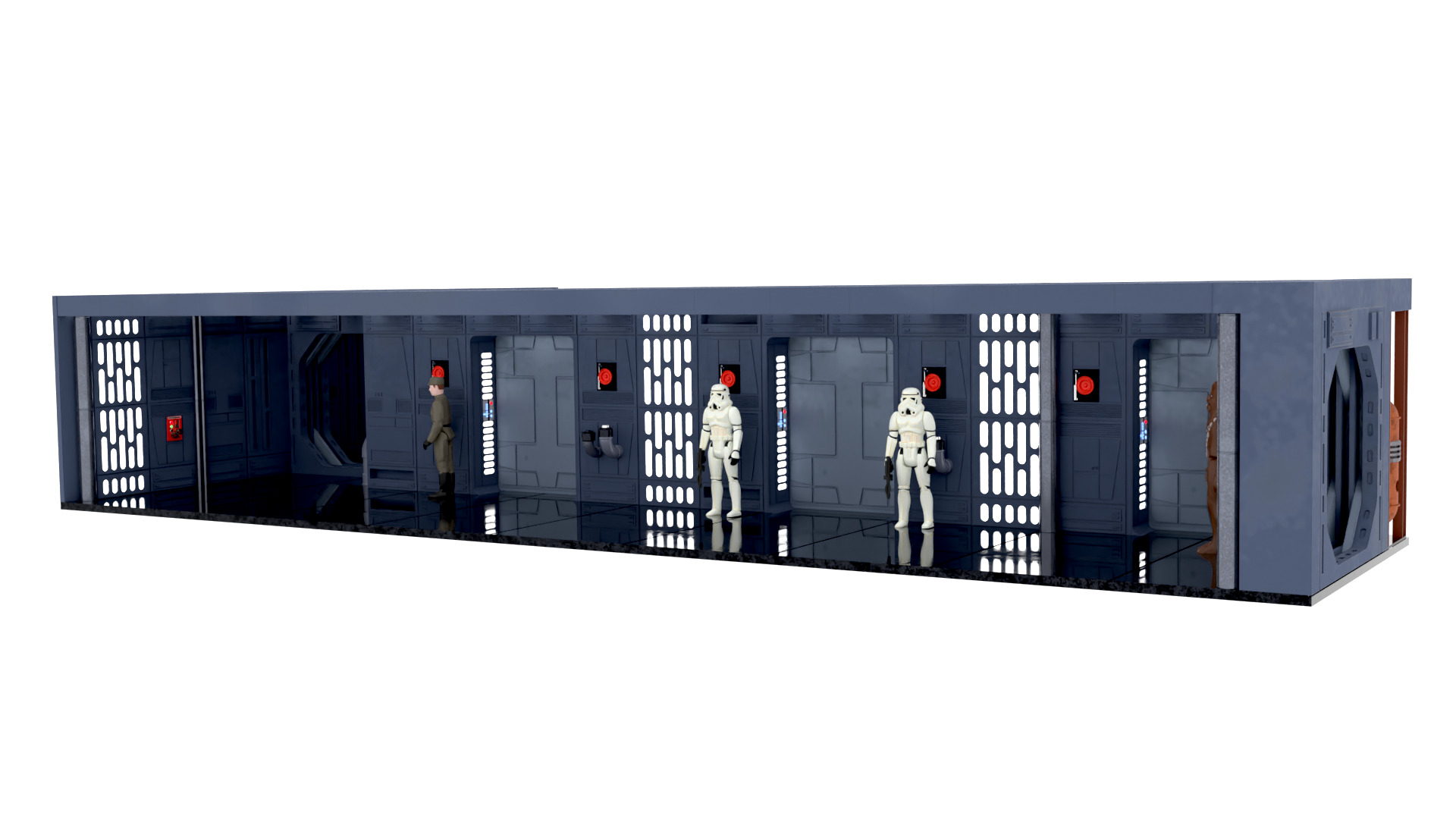 Set 7a - Death Star Hallway 1 1-6 scale Hottoys 3D print model_6