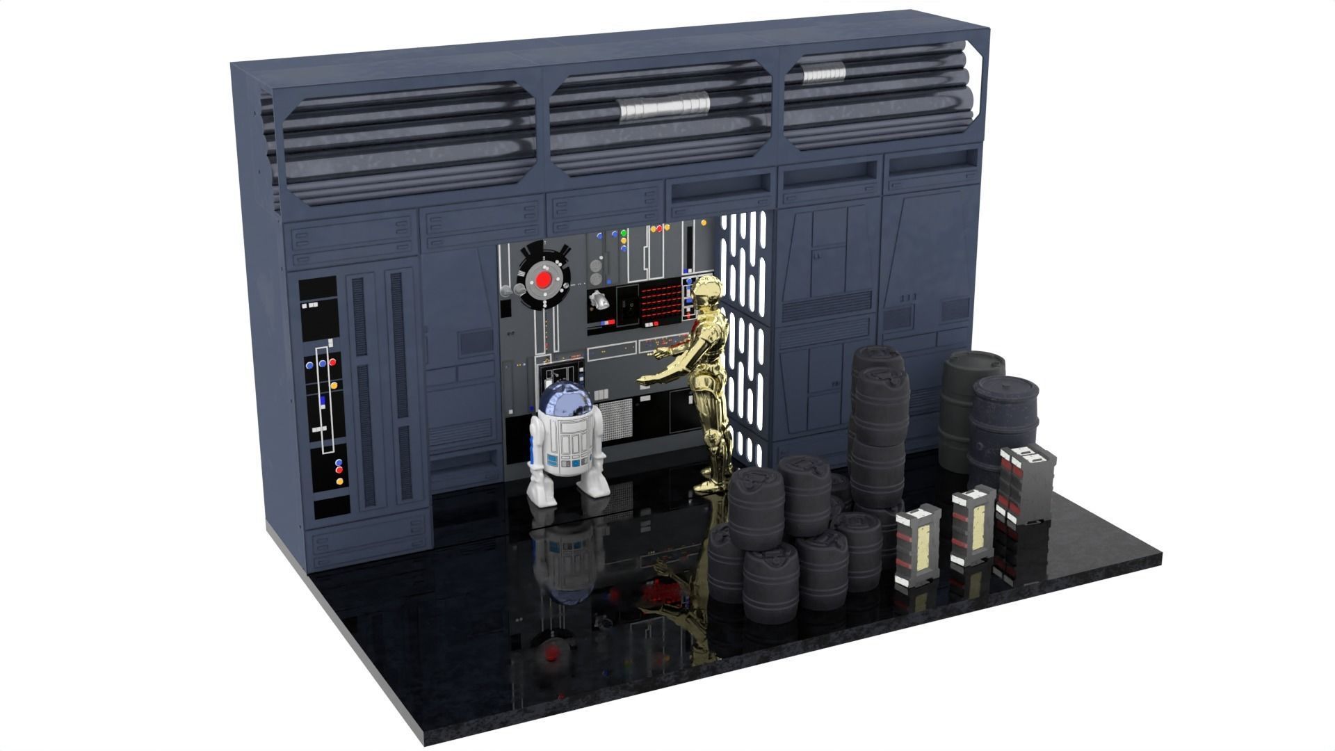 Set 1e - Death Star Alcove 2 1-6 scale Hottoys 3D Model Collection_7