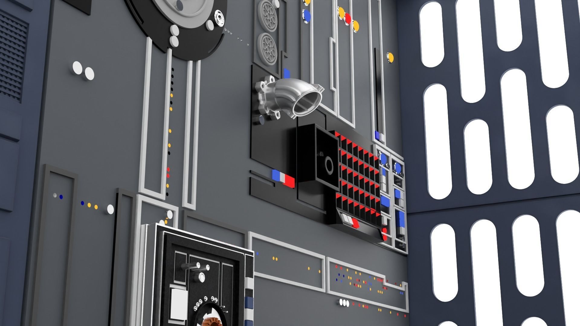 Set 1e - Death Star Alcove 2 1-6 scale Hottoys 3D Model Collection_10