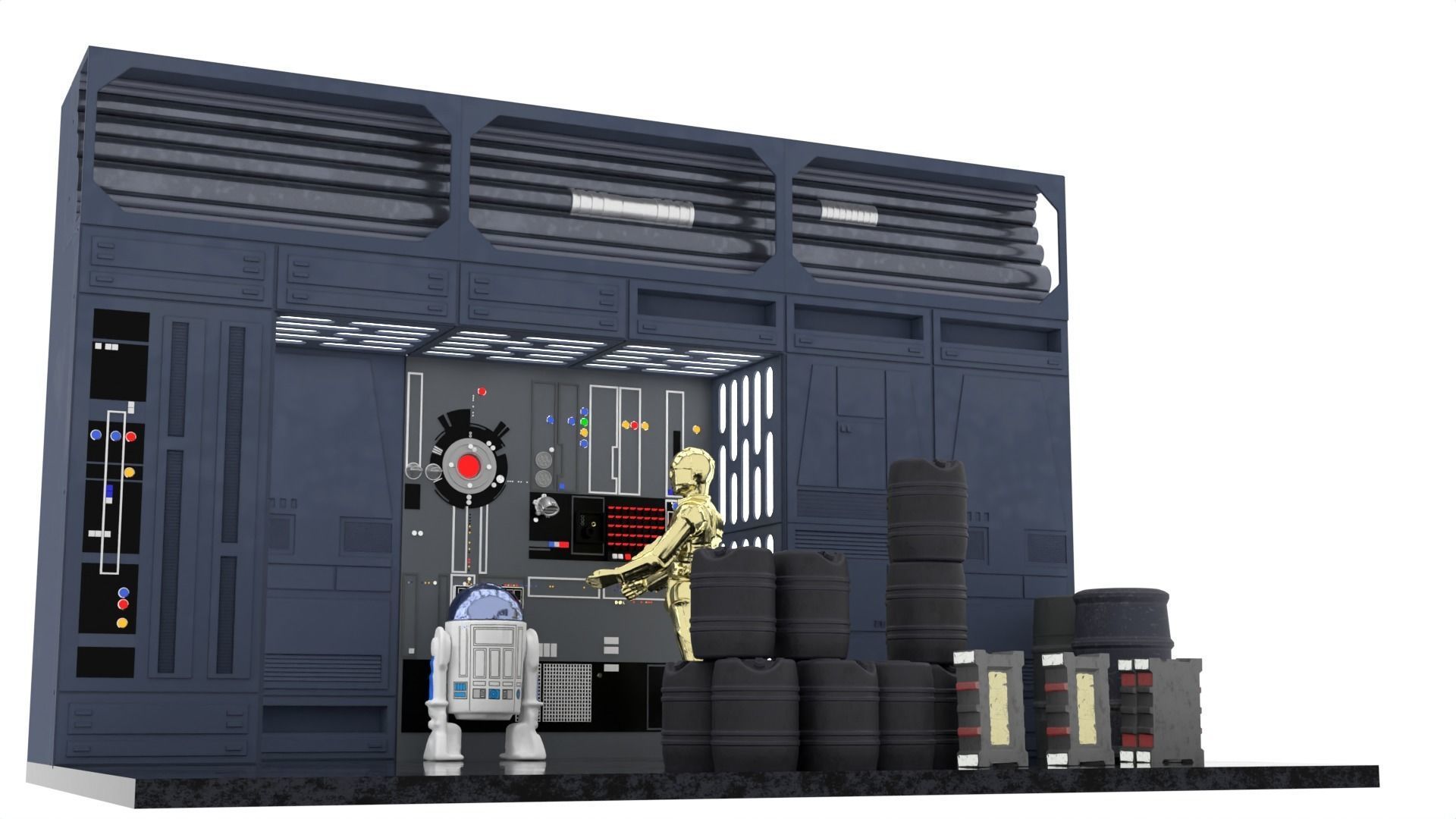 Set 1e - Death Star Alcove 2 1-6 scale Hottoys 3D Model Collection_9