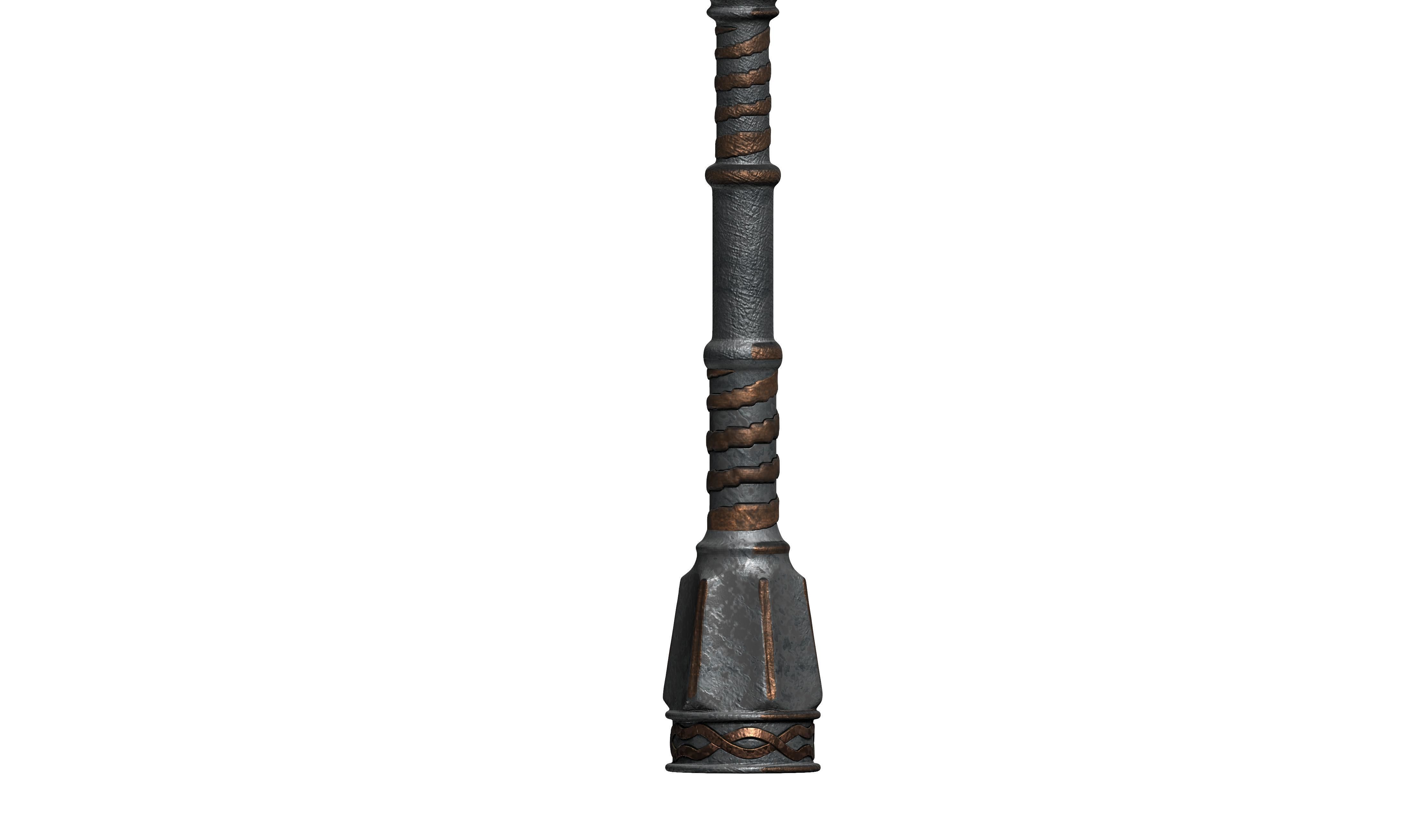 Dwarf hammer game asset 3D model_8