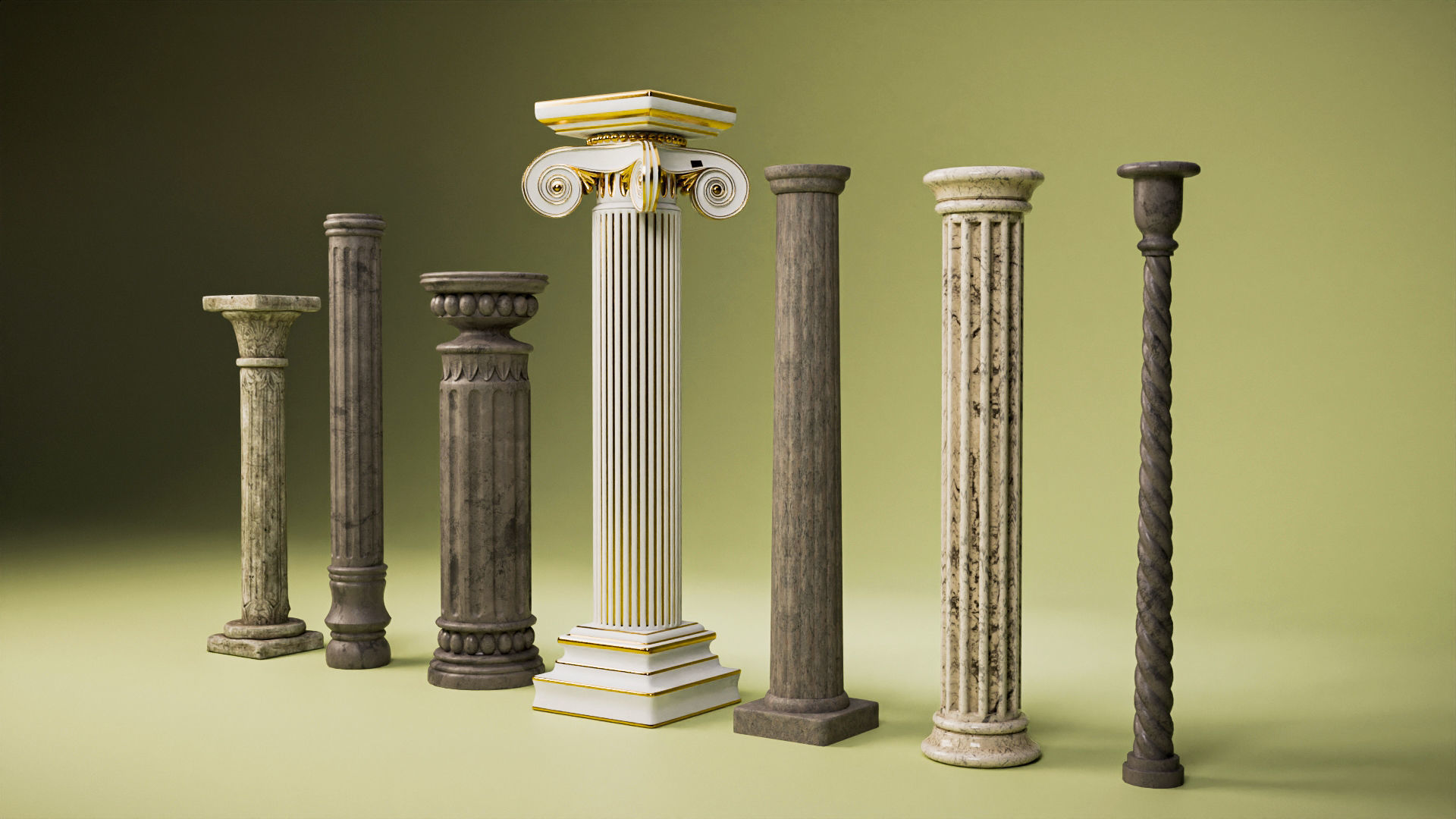 Architectural Column Collection 3D model_1