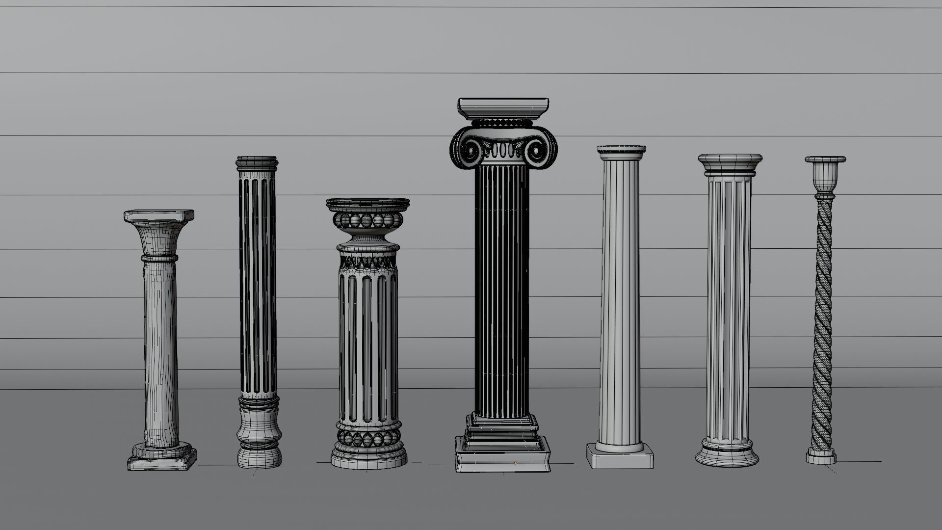 Architectural Column Collection 3D model_4