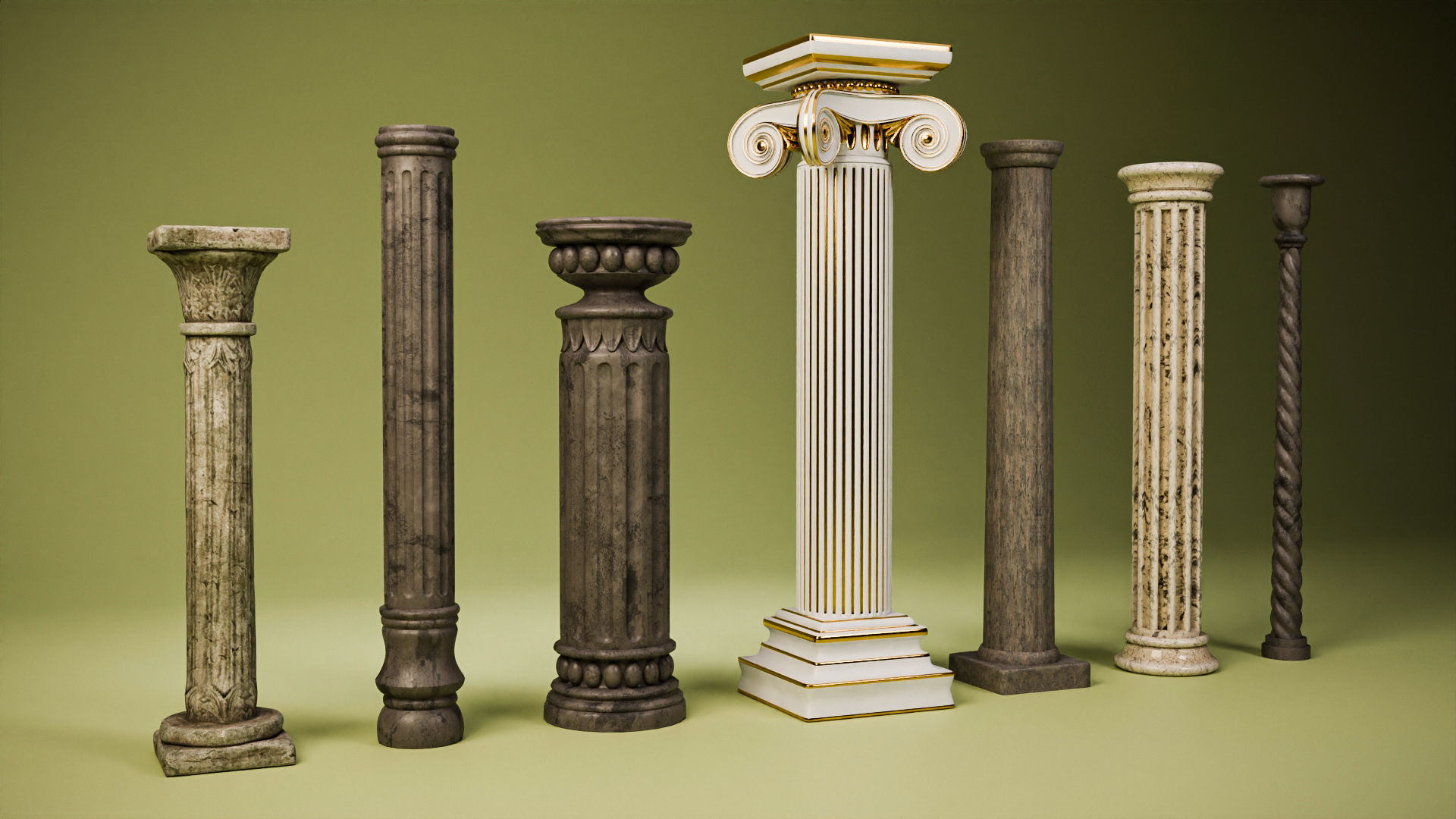 Architectural Column Collection 3D model_2