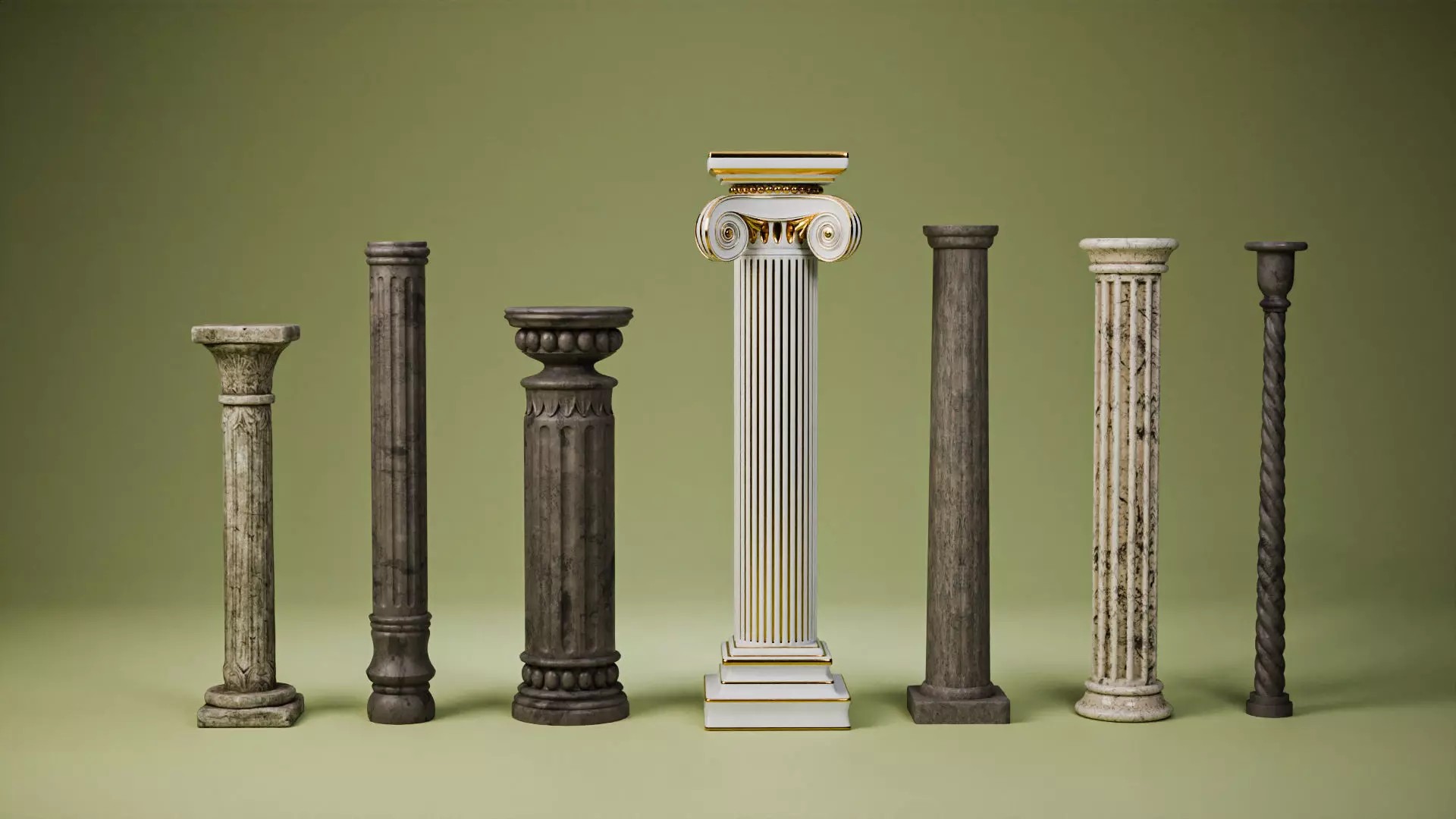 Architectural Column Collection 3D model_0