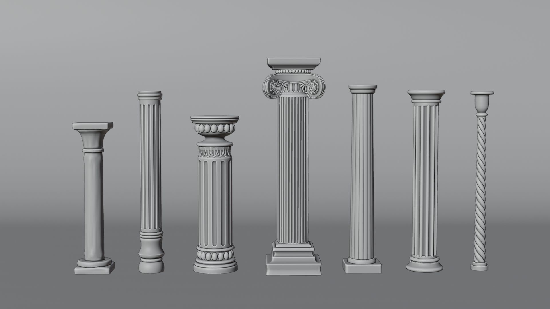 Architectural Column Collection 3D model_3